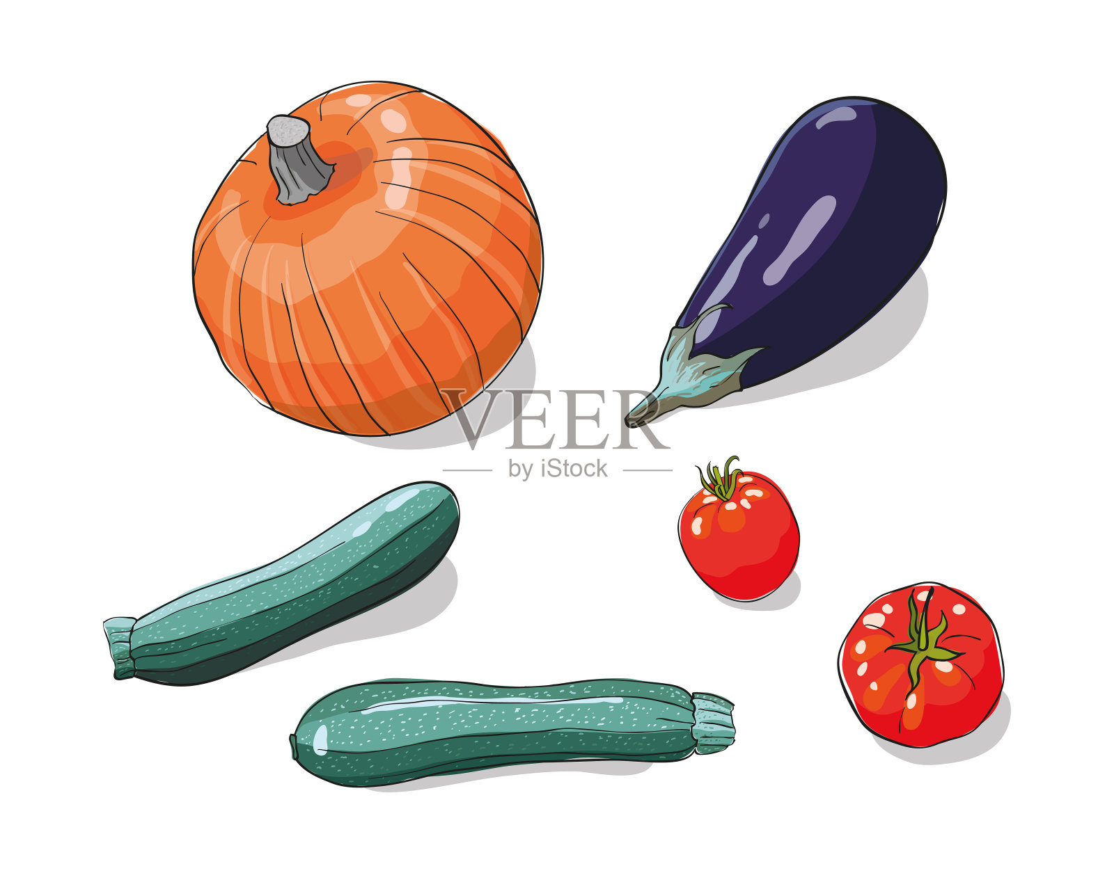 手绘的蔬菜插画图片素材