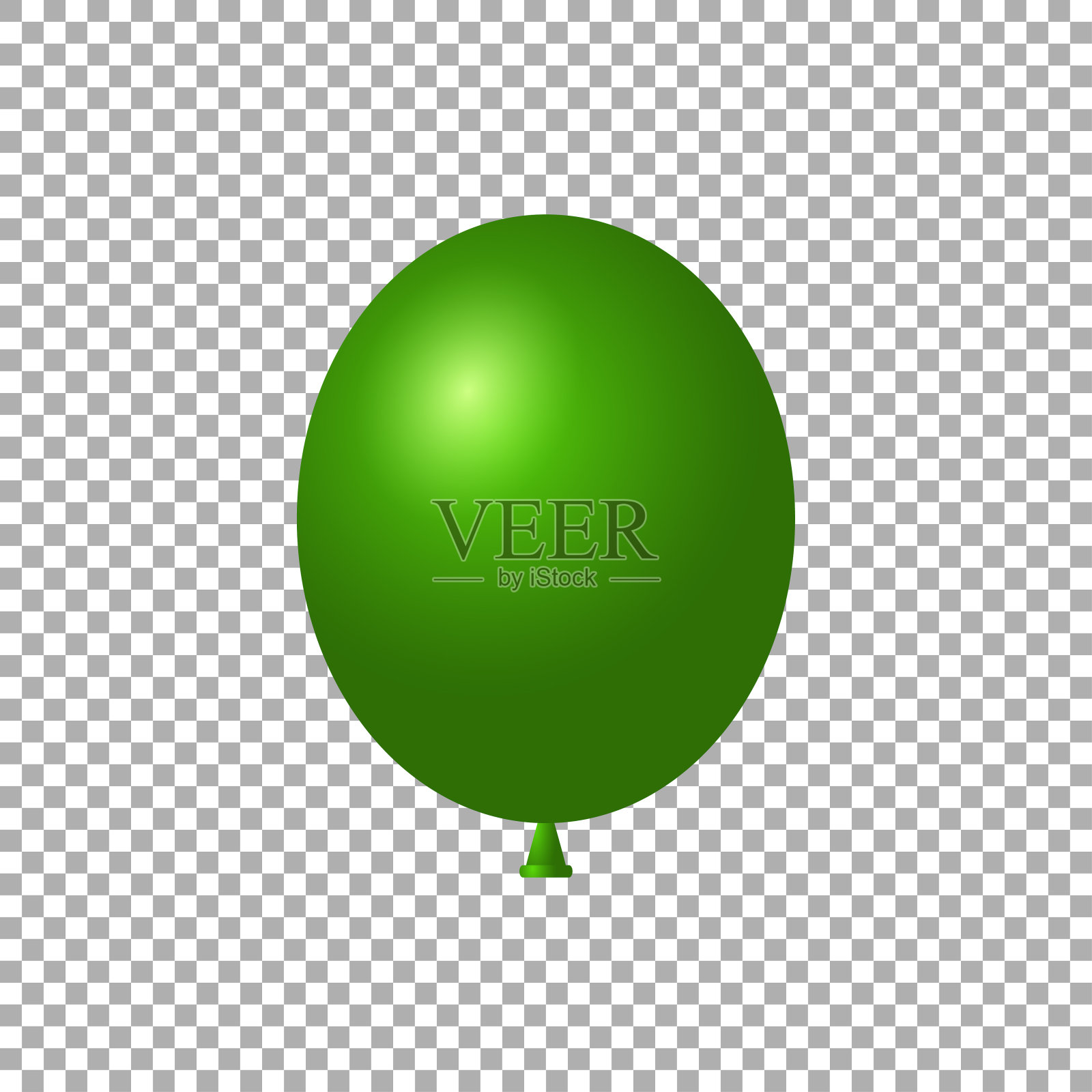 绿色气球，孤立矢量空气球设计元素图片