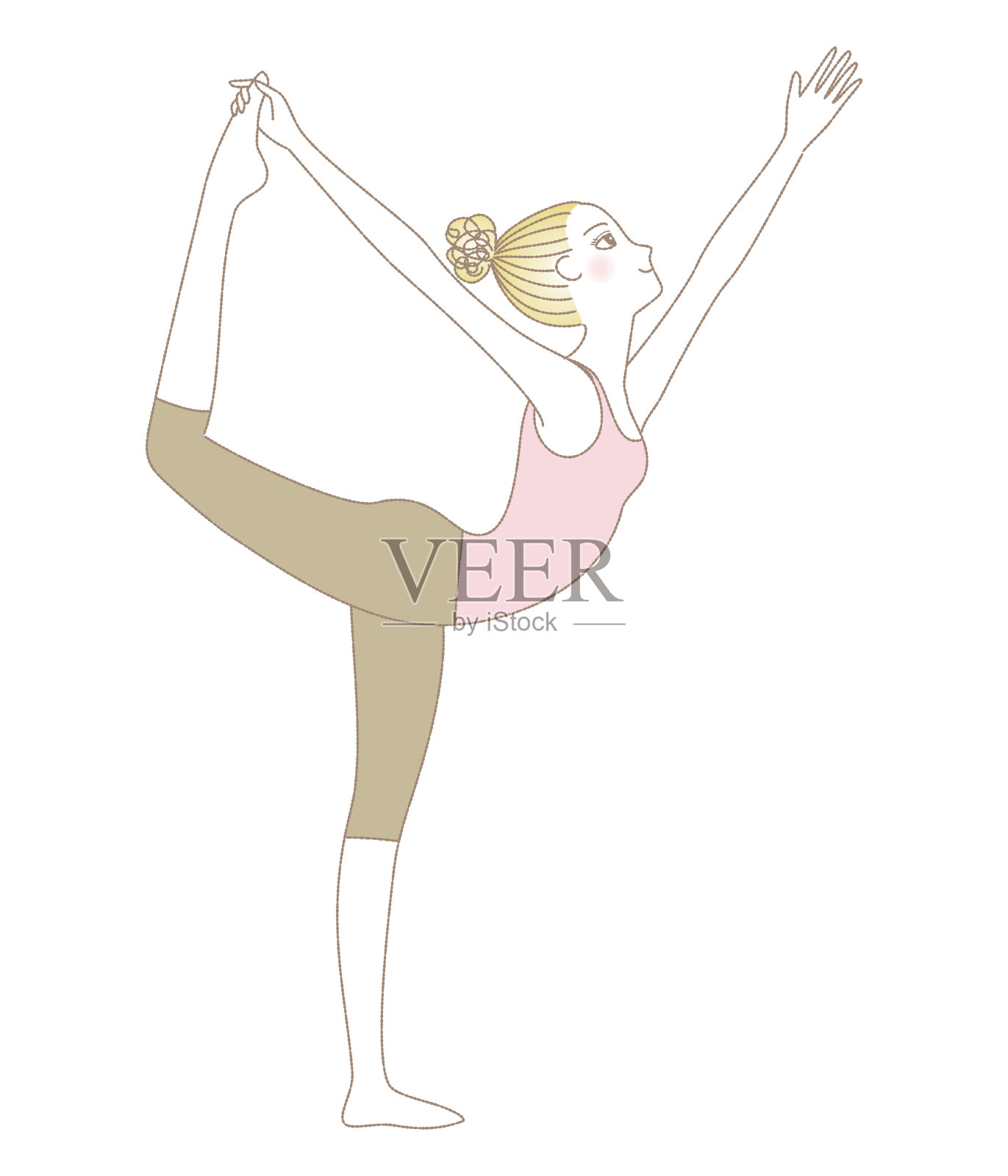 瑜伽姿势，女人的舞蹈姿势插画图片素材
