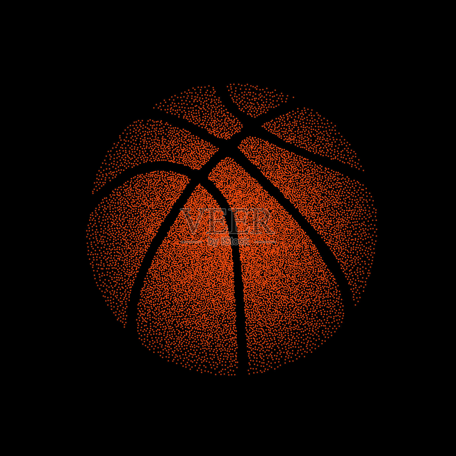 篮球点轮廓插画图片素材