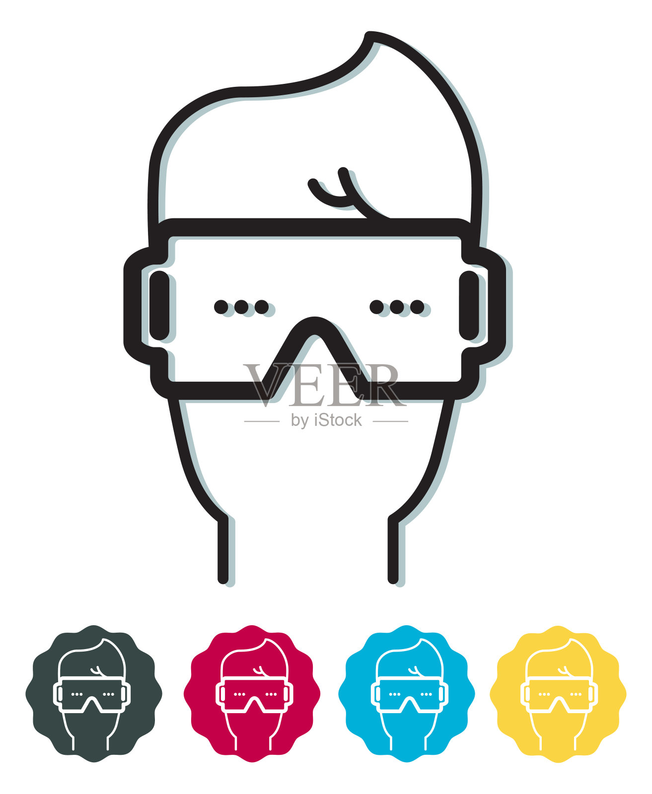 虚拟现实头盔-图标设计元素图片