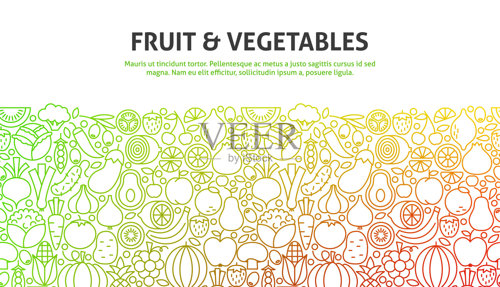 水果和蔬菜概念插画图片素材
