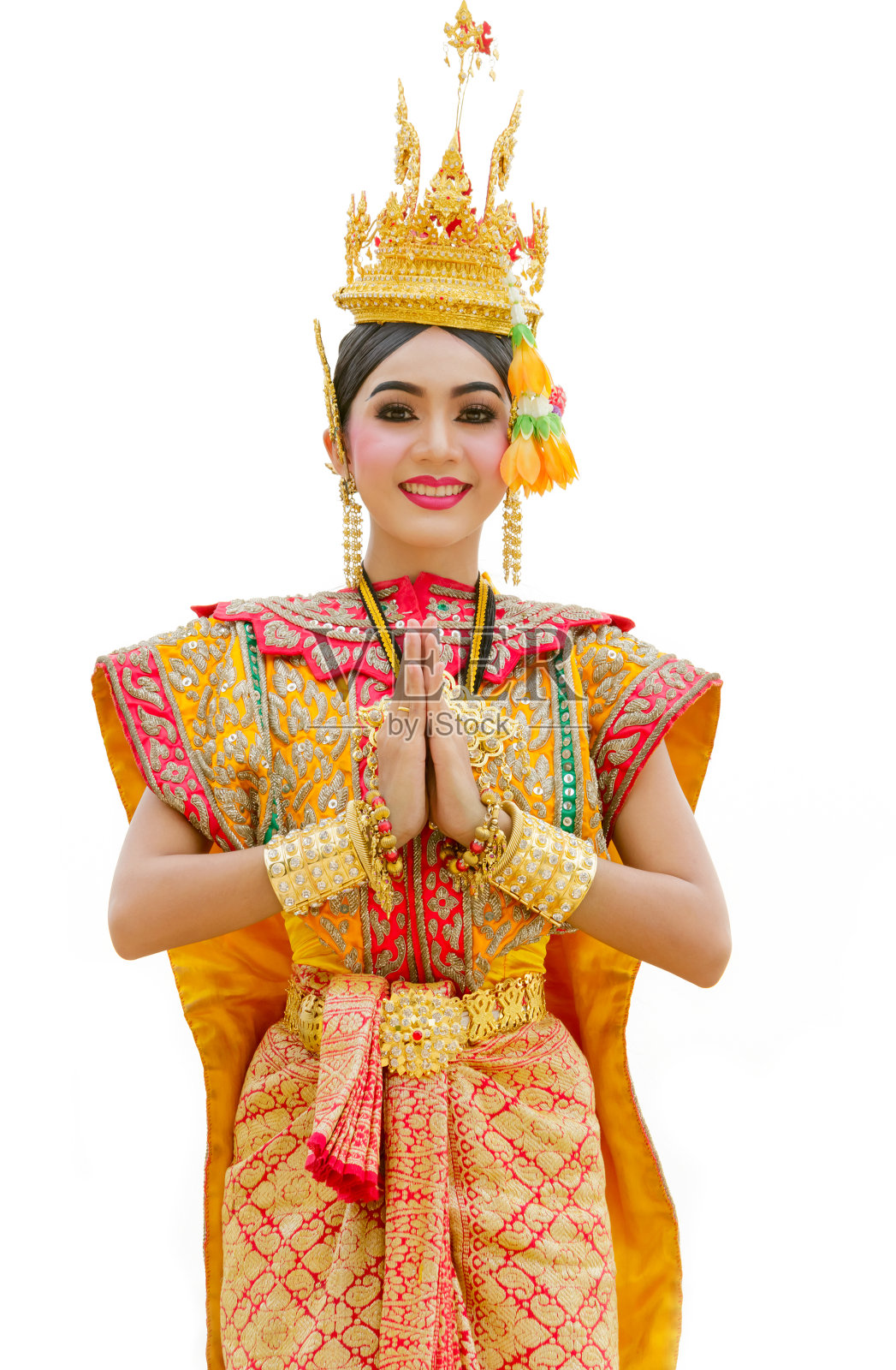 泰国《罗摩衍那》中的蒙面khon Benjakai舞蹈照片摄影图片