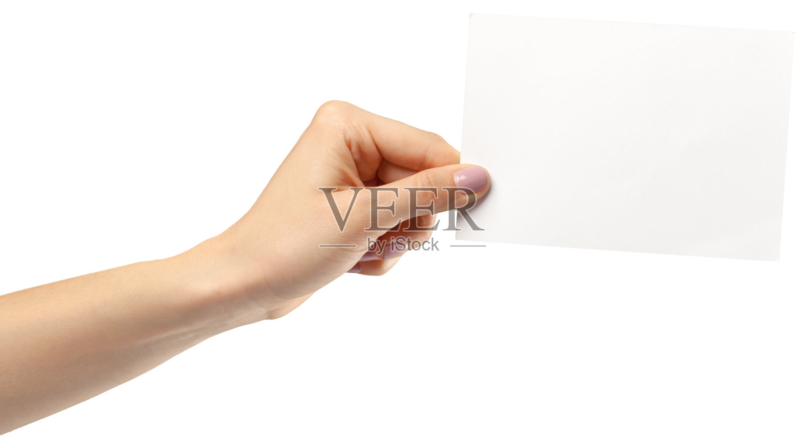 手握空白纸孤立在白纸上照片摄影图片