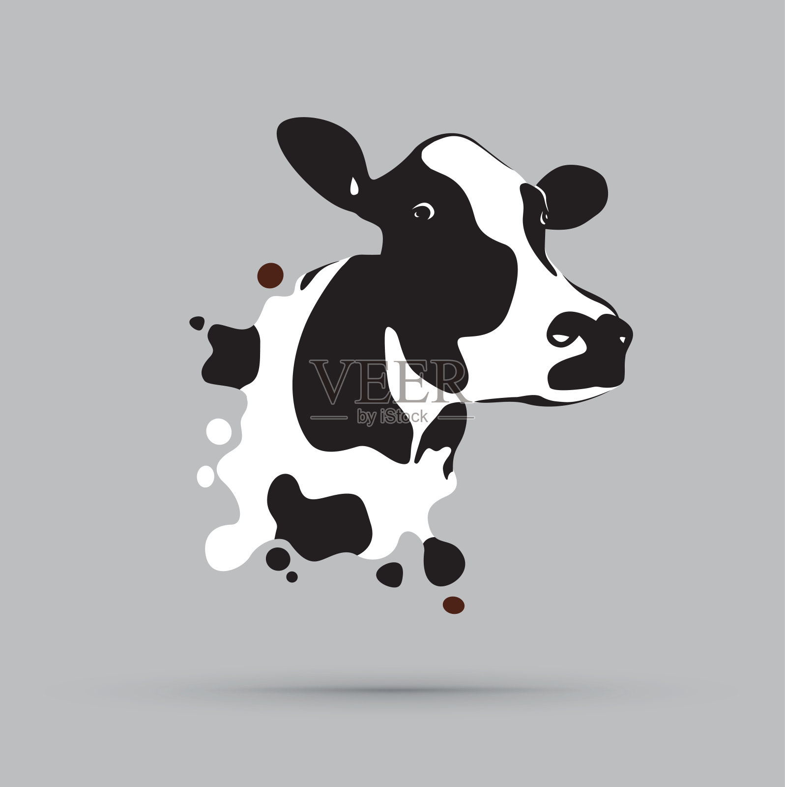 摘要牛的头插画图片素材