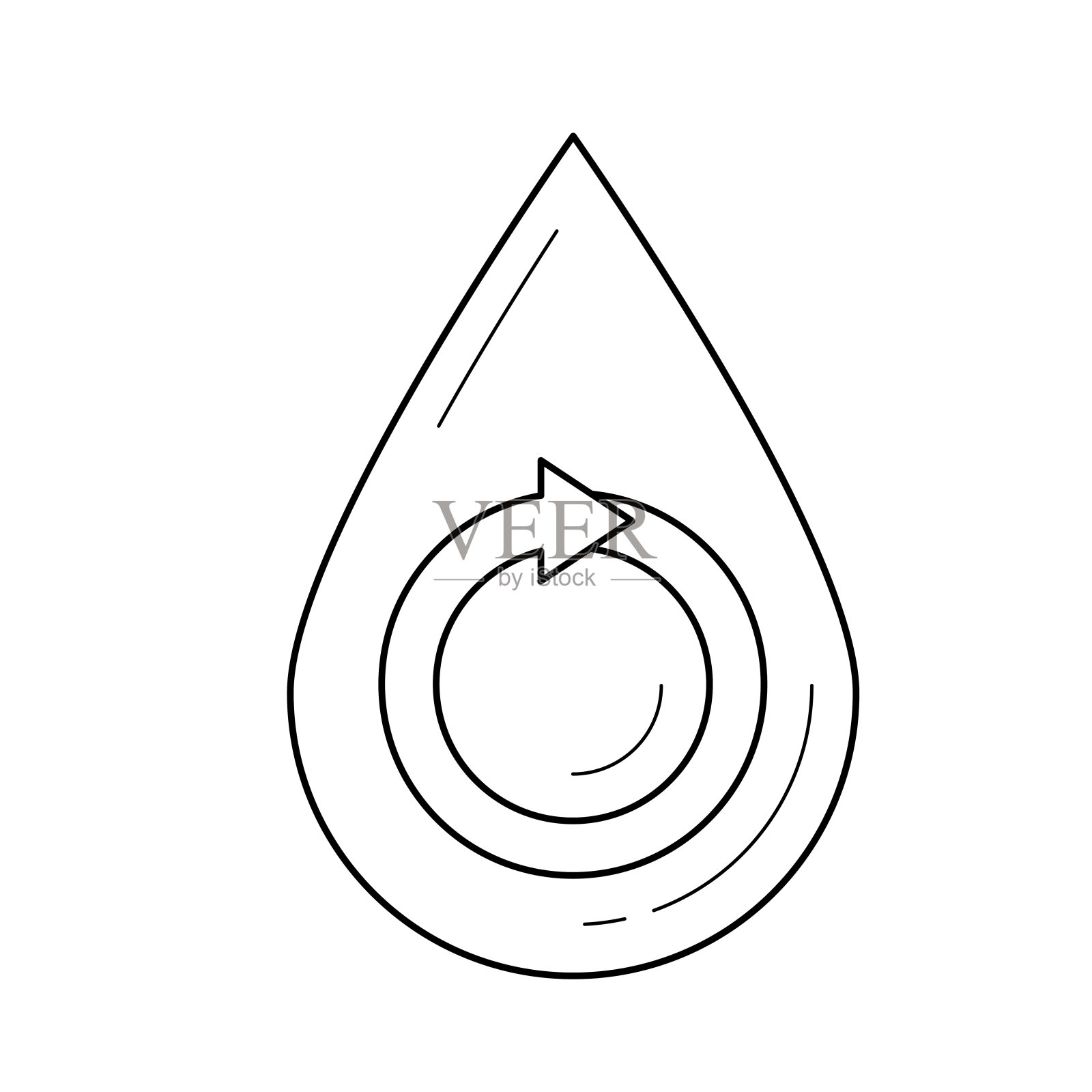 水滴矢量线图标插画图片素材