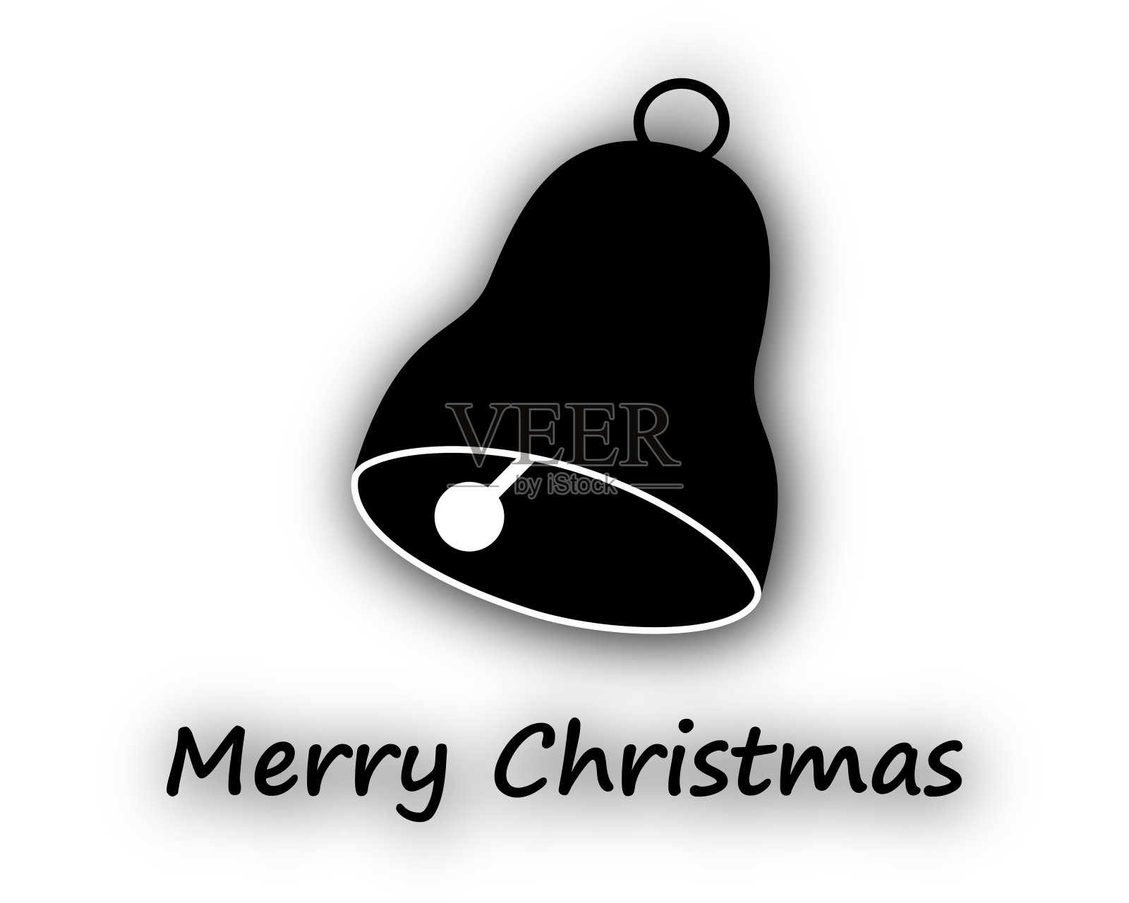 圣诞快乐，白色的铃铛设计元素图片