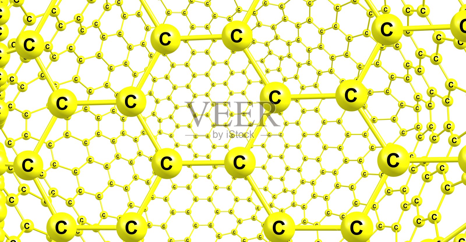 类石墨烯分子结构孤立在白色背景上照片摄影图片