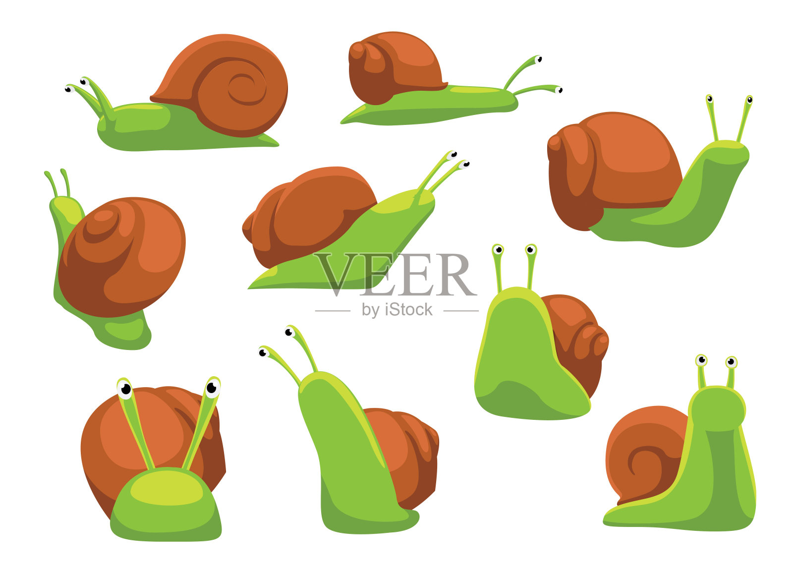 蜗牛螺旋卡通矢量插图蜗牛设计元素图片