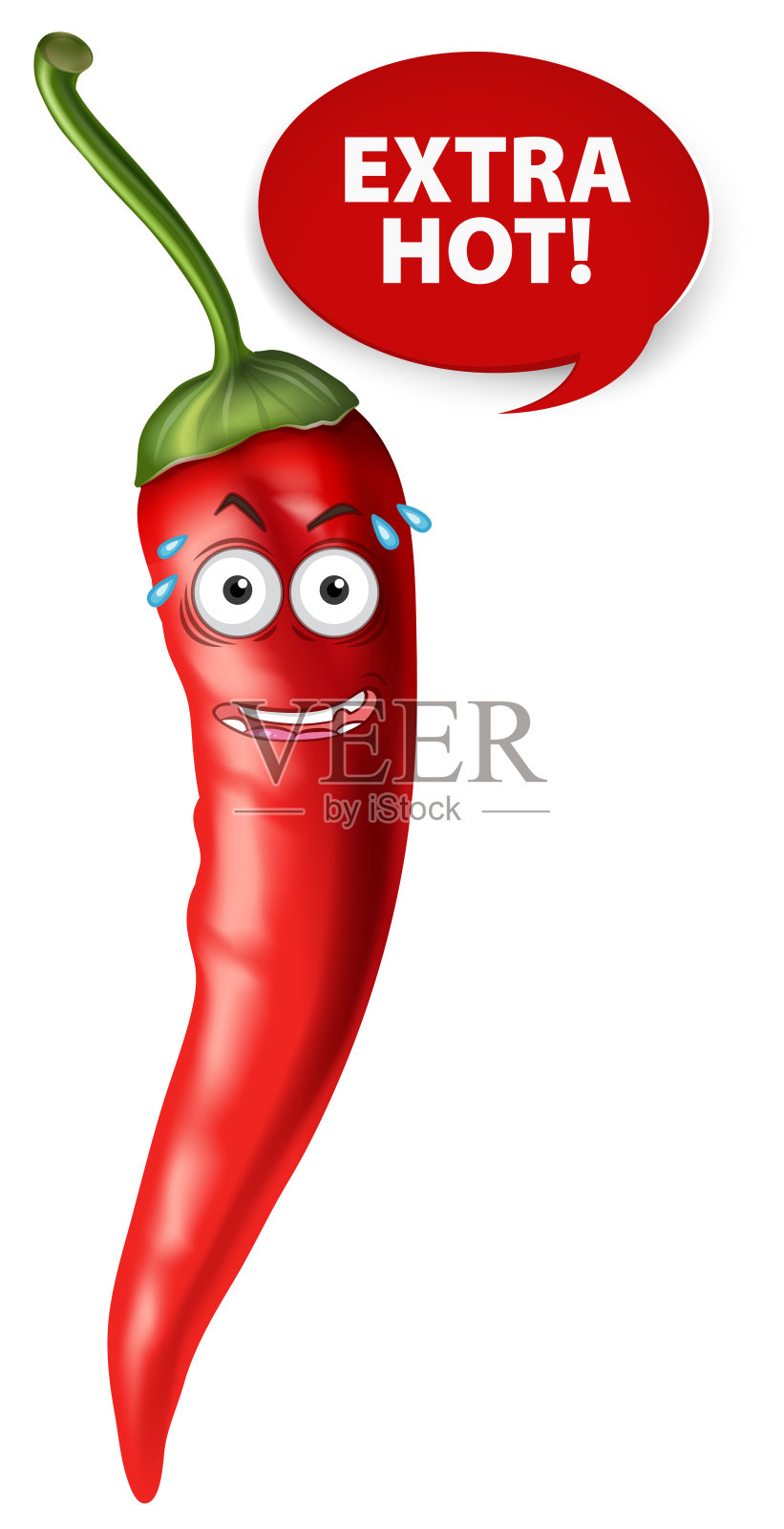 红辣椒矢量在白色的背景插画图片素材