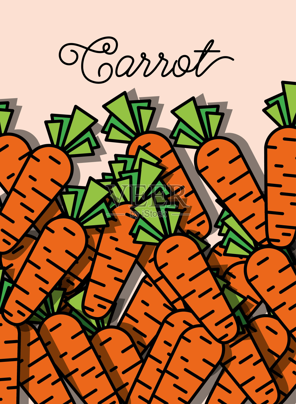 蔬菜胡萝卜新鲜健康食品海报插画图片素材