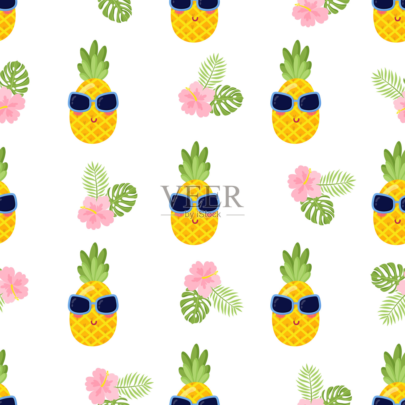 菠萝向量背景插画图片素材