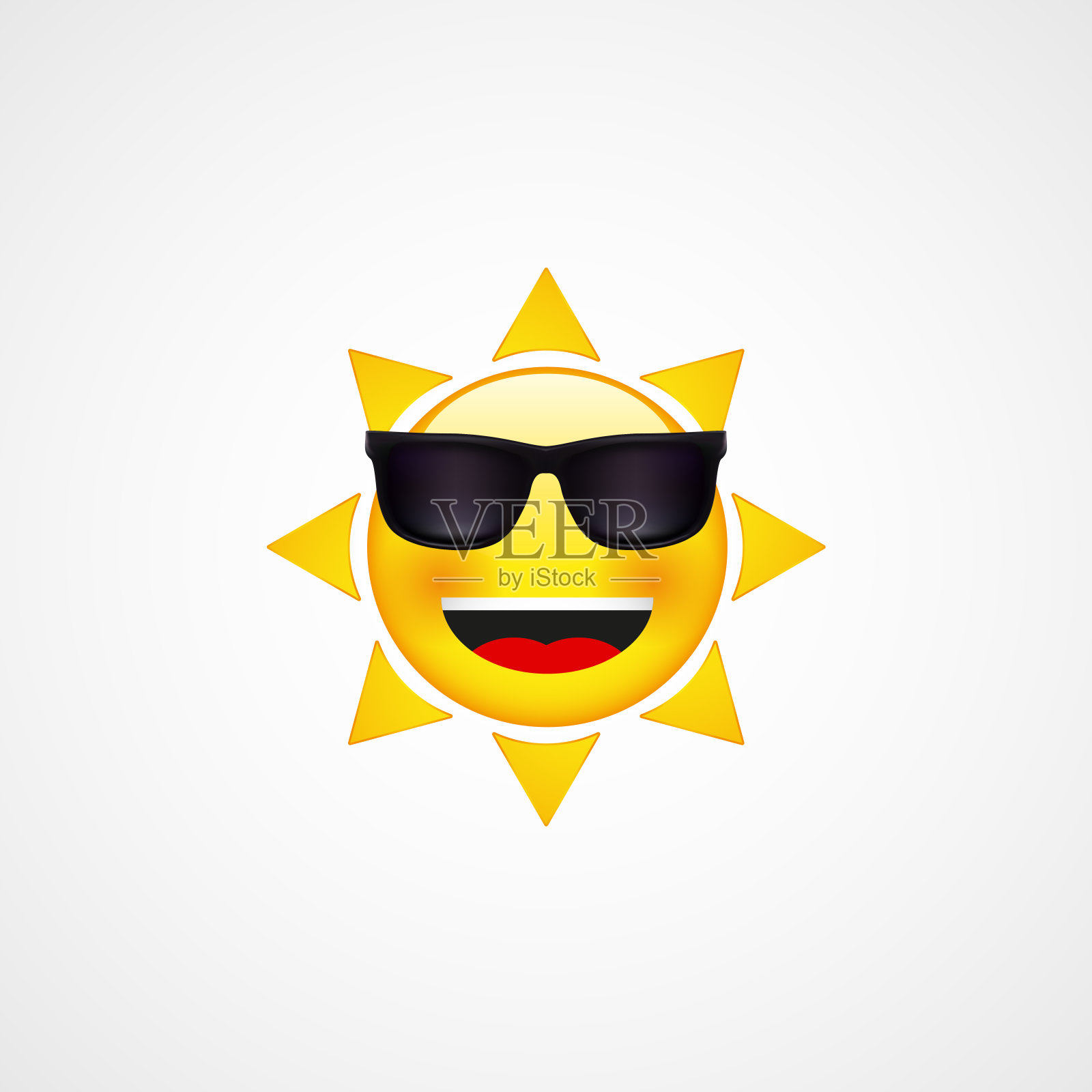 夏日太阳脸与太阳镜和快乐的微笑插画图片素材