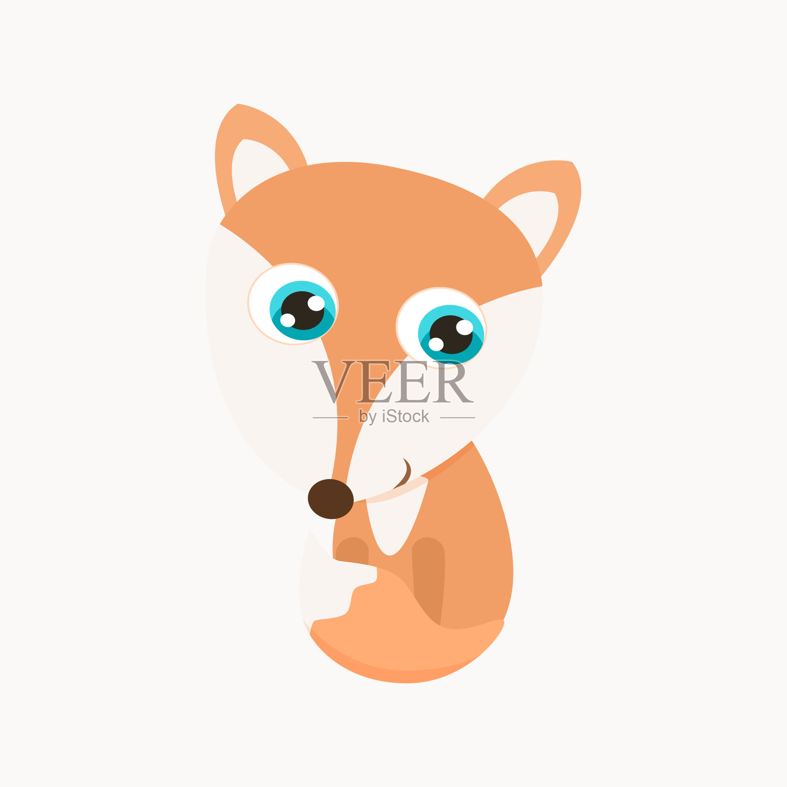 可爱的小狐狸矢量插图设计元素图片