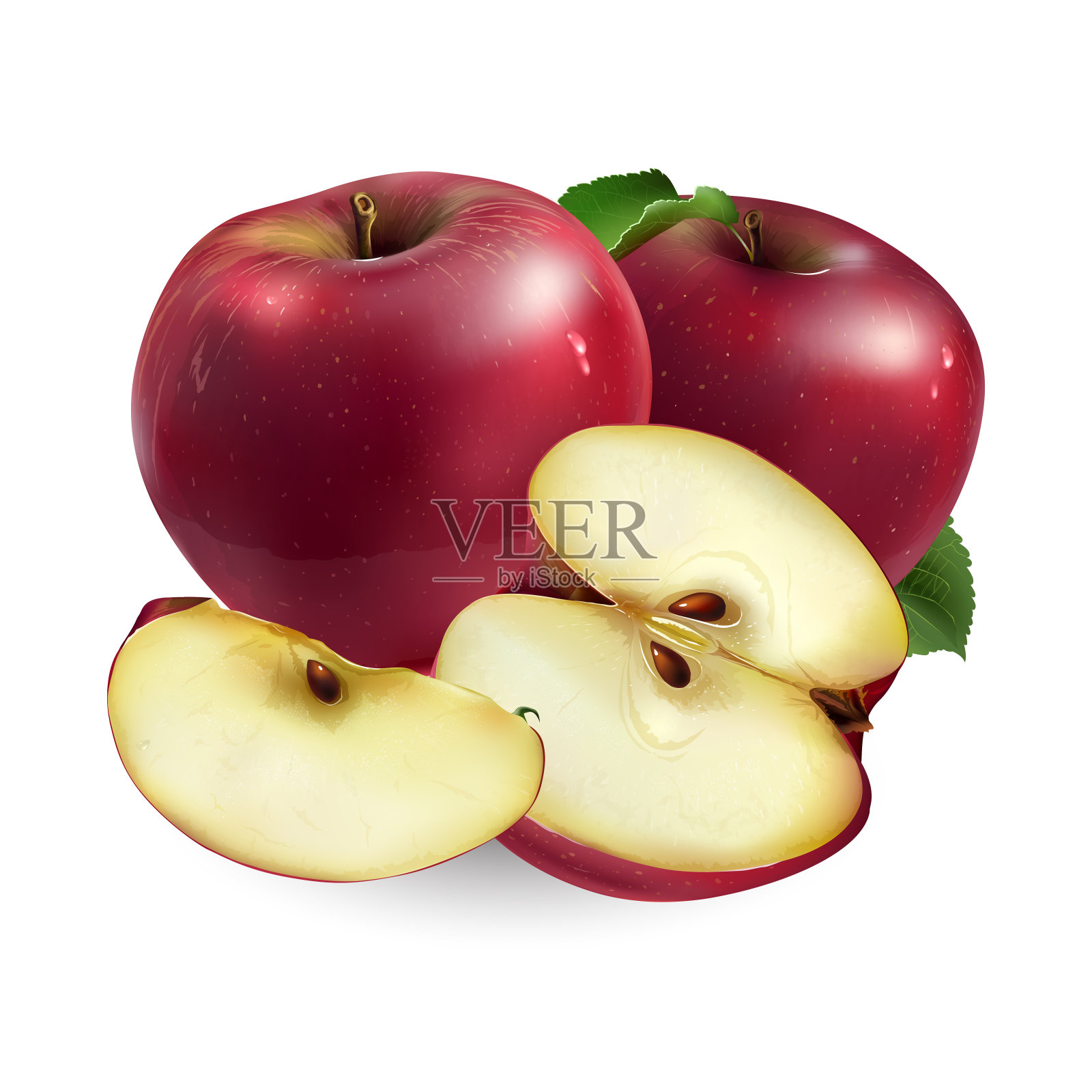 白色背景上的红苹果设计元素图片