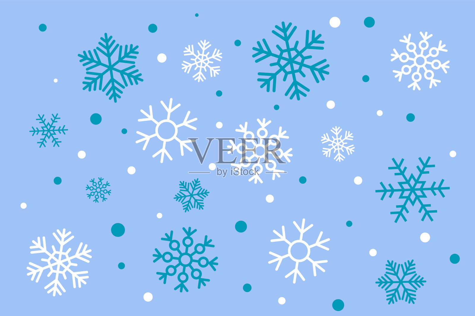 冬季销售蓝色背景与雪花插画图片素材