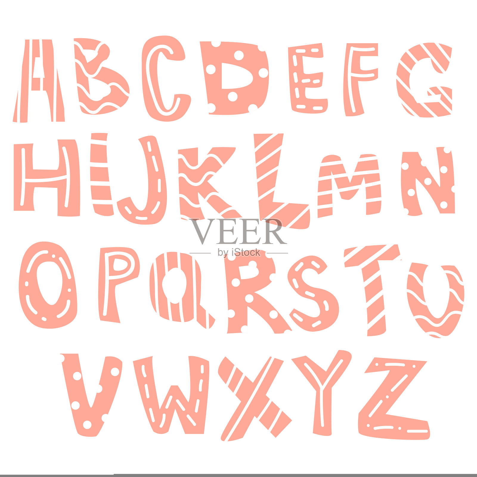 手绘字母，儿童英语字母表插画图片素材