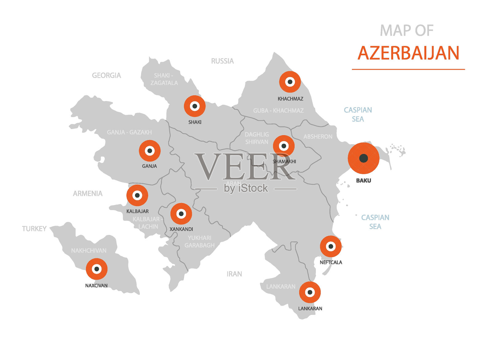 程式化矢量阿塞拜疆地图插画图片素材