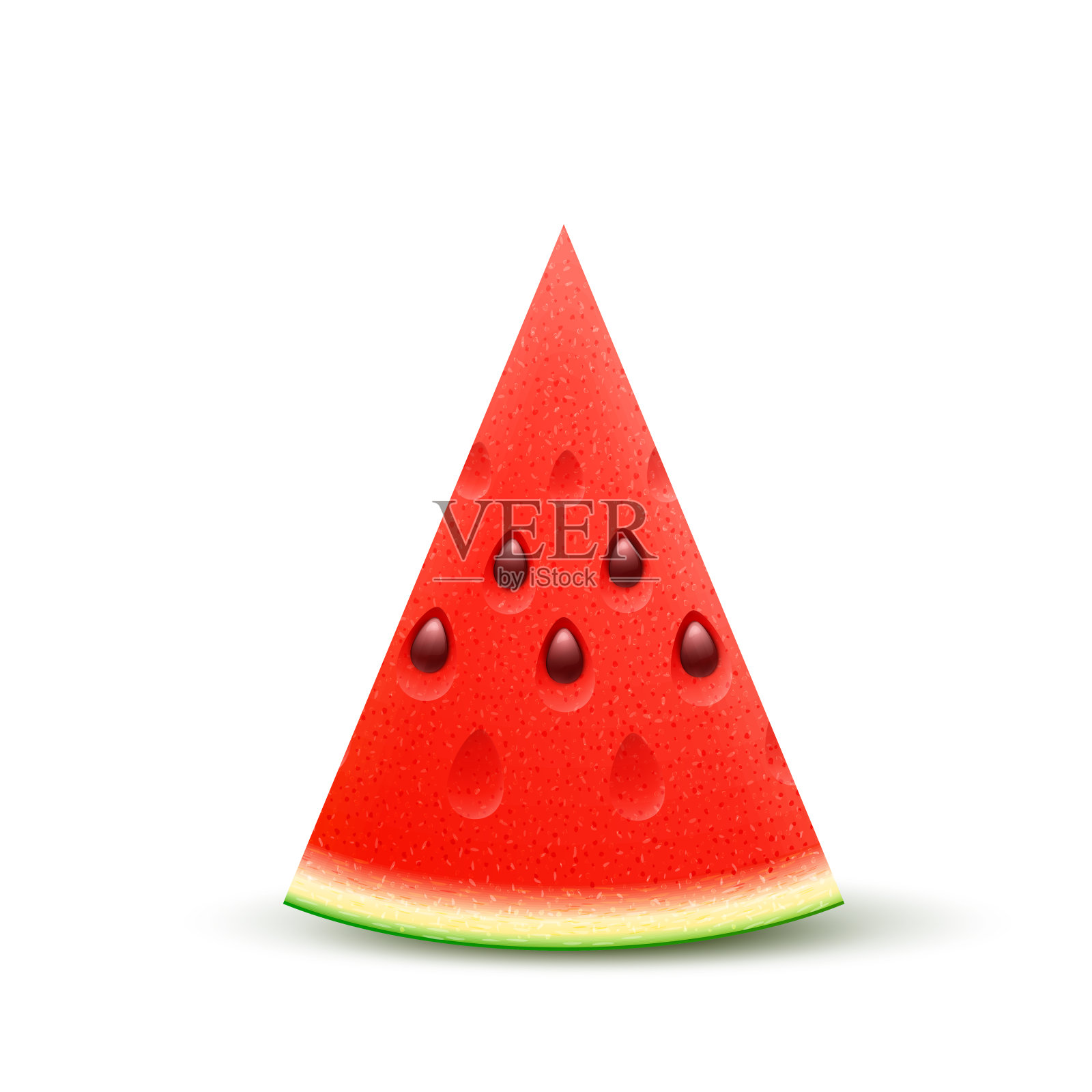 西瓜真实感切片水果，矢量设计元素图片