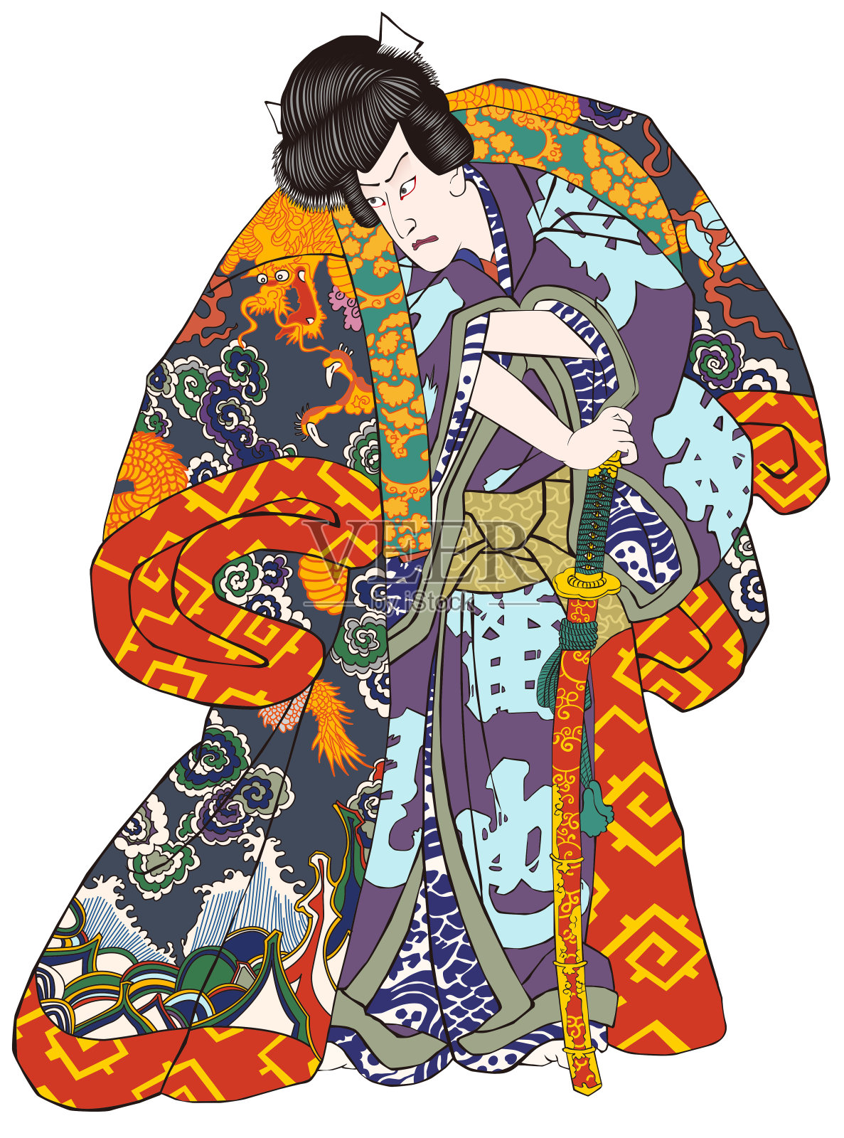 歌舞伎" zokusyu jiraiya "插画图片素材
