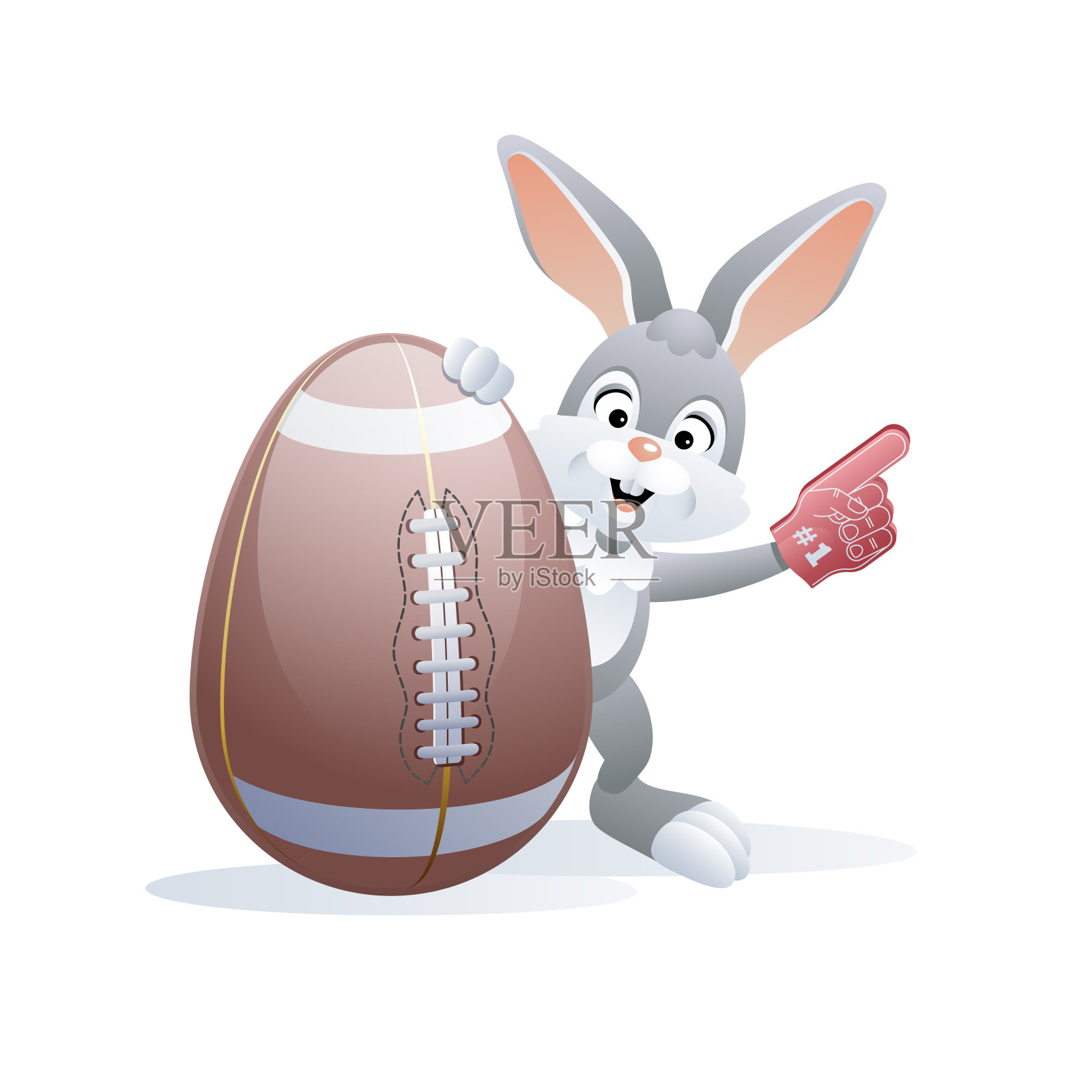 复活节运动贺卡。足球,橄榄球。插画图片素材