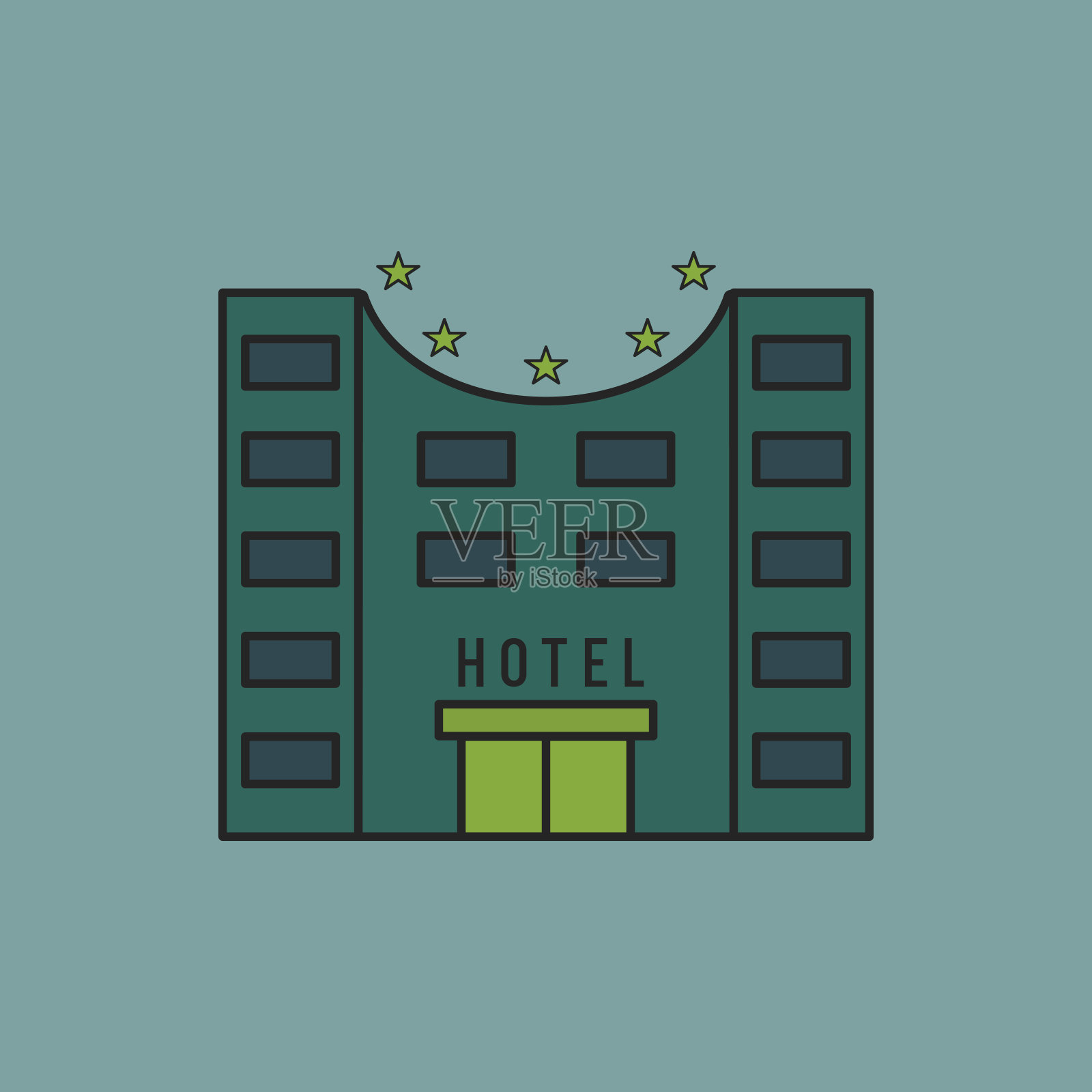 酒店，套房，招待所，过夜的地方插画图片素材