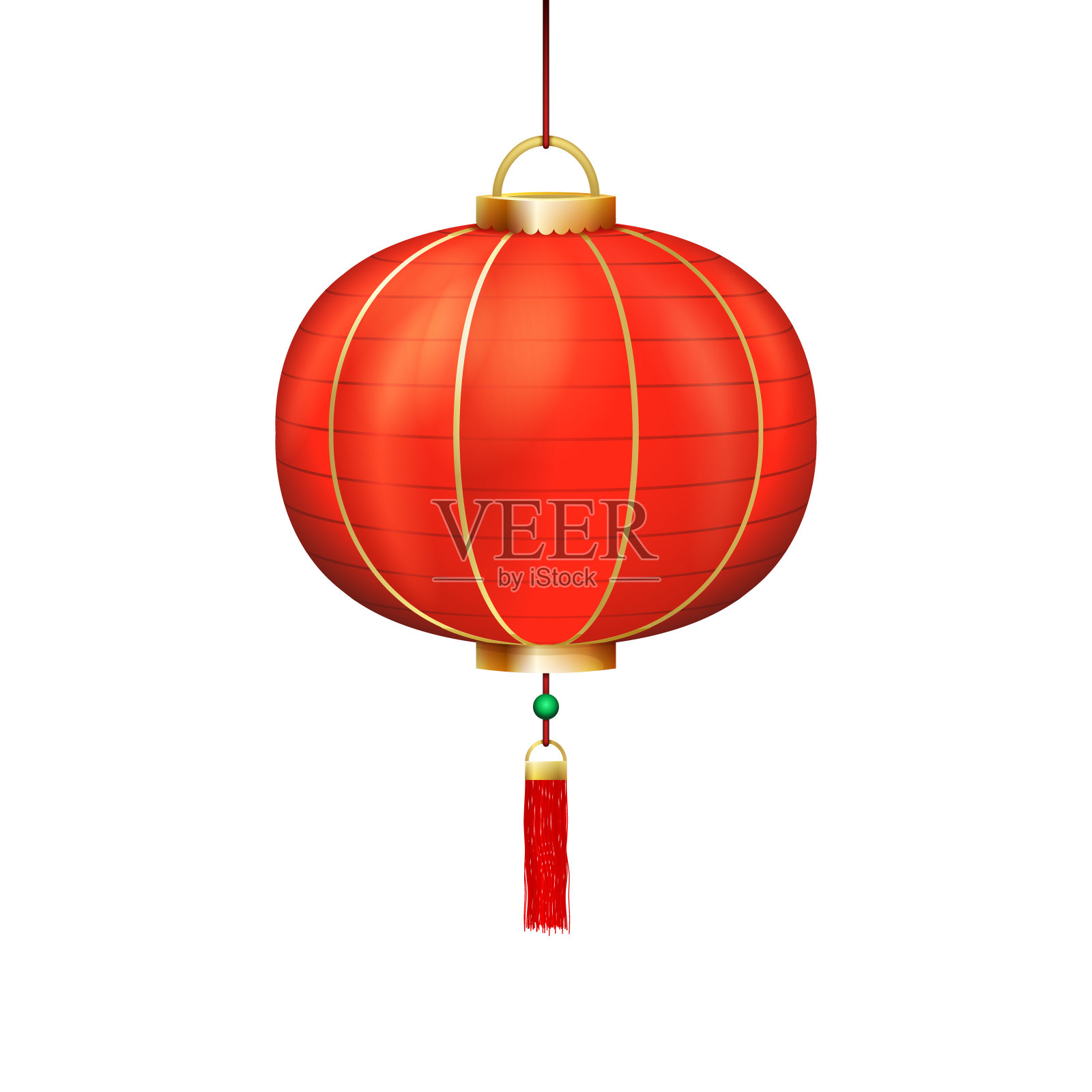 中国节日纸灯笼标志孤立图标三维现实设计矢量插图设计元素图片