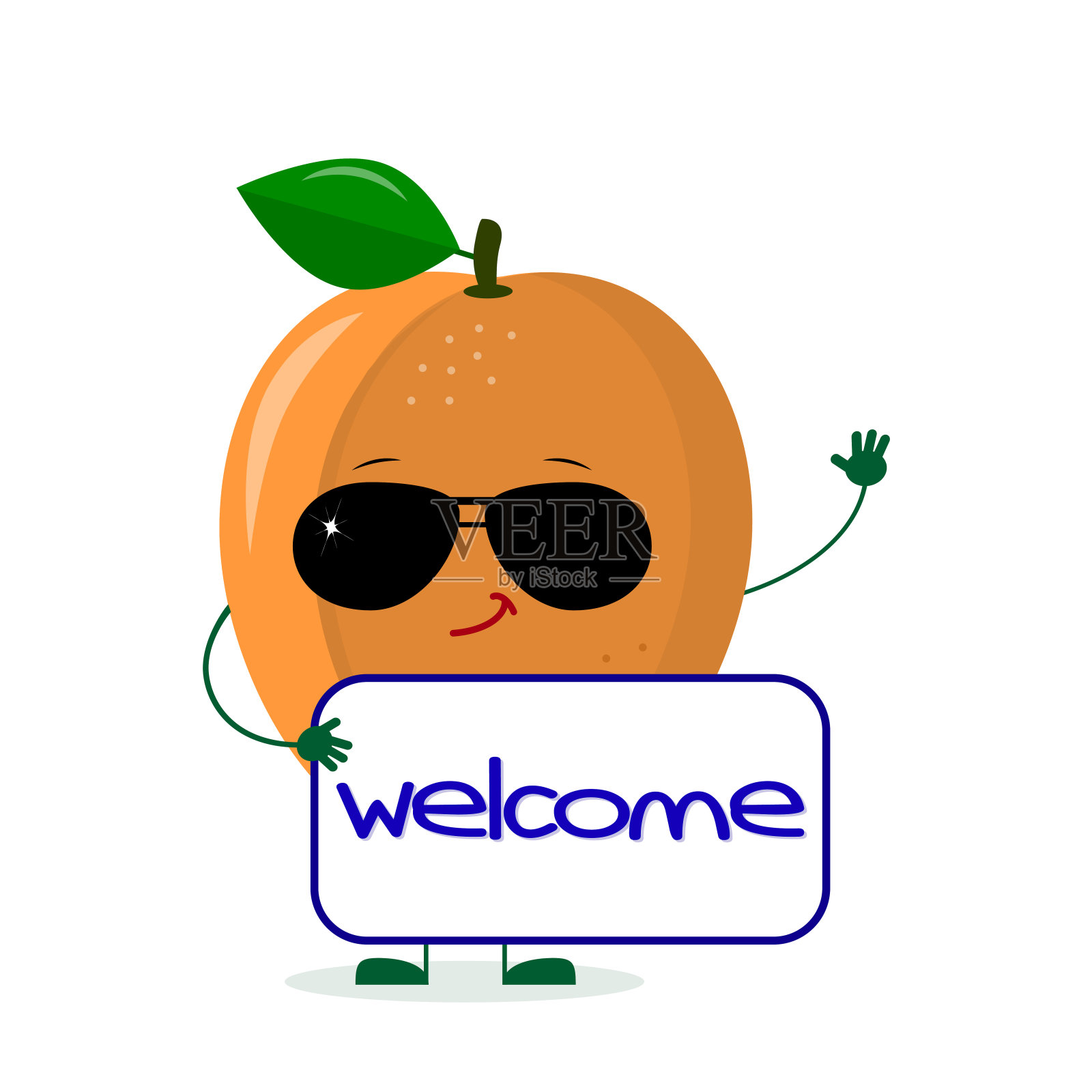 可爱的成熟杏味太阳镜让招牌更受欢迎。标志,模板,设计。矢量插图，平面风格插画图片素材