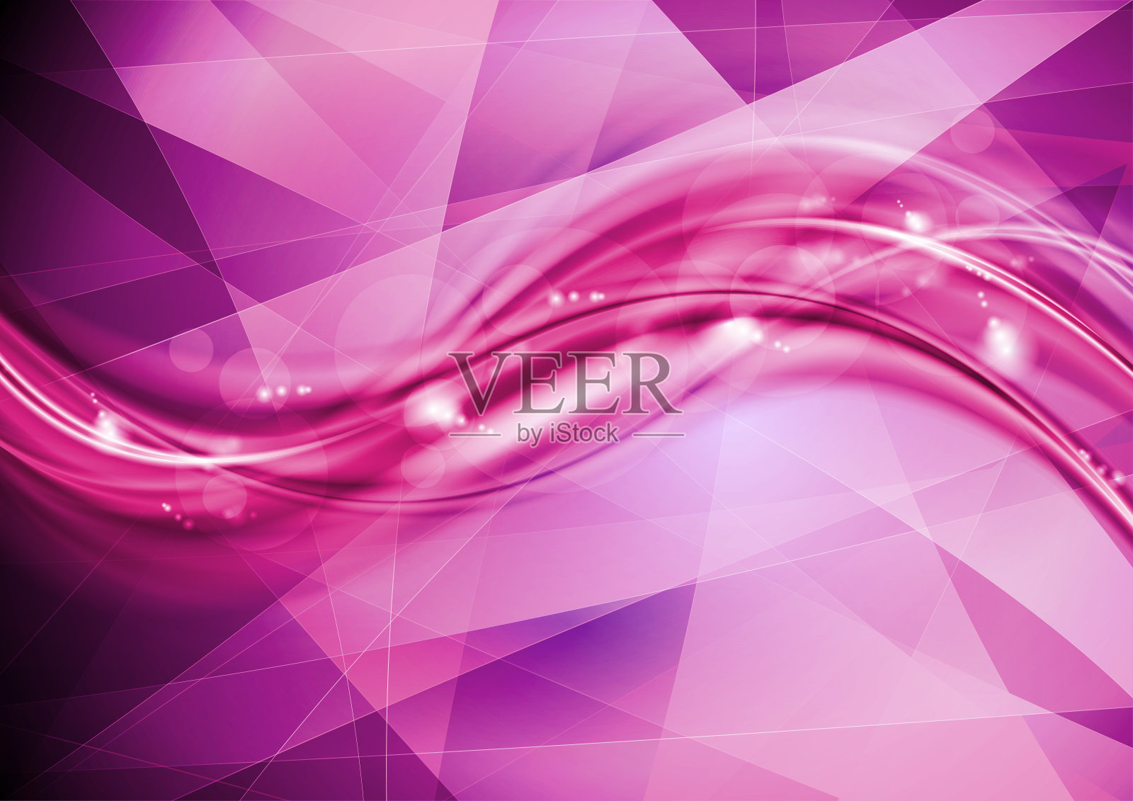 明亮的紫色光泽技术波浪抽象背景插画图片素材