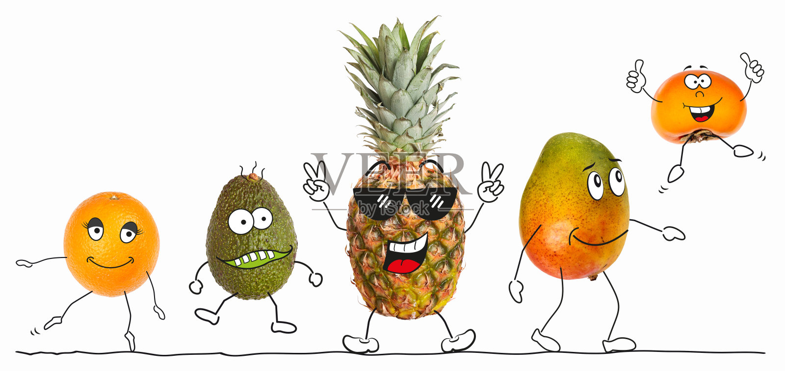 健康有机水果3，图示数字插画图片素材
