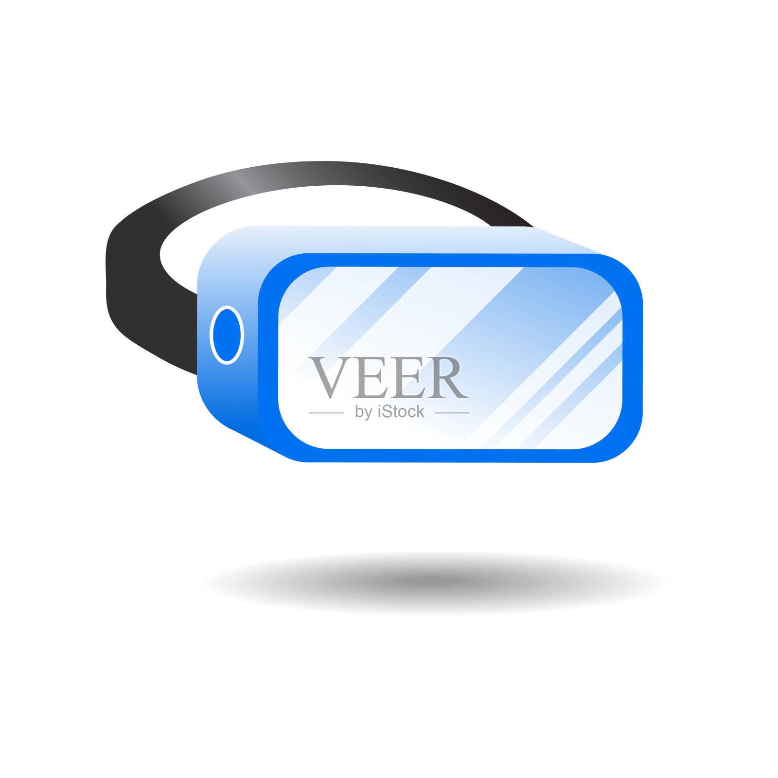 3D虚拟现实眼镜。现代明亮概念的vr游戏和娱乐。矢量图设计元素图片