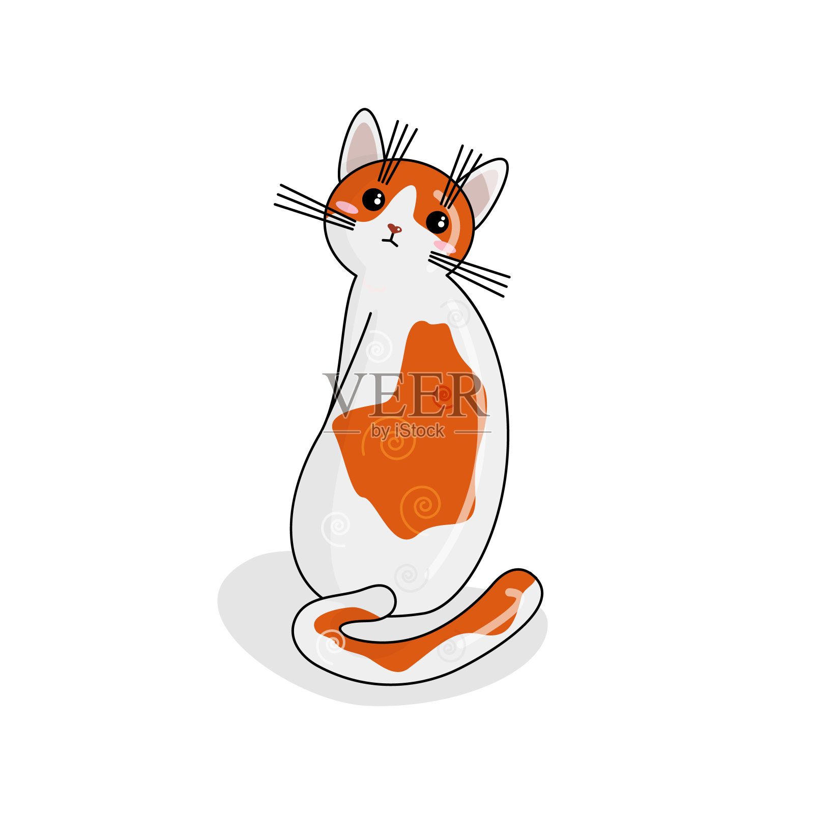 卡哇伊风格拉柏猫的矢量特征插画图片素材