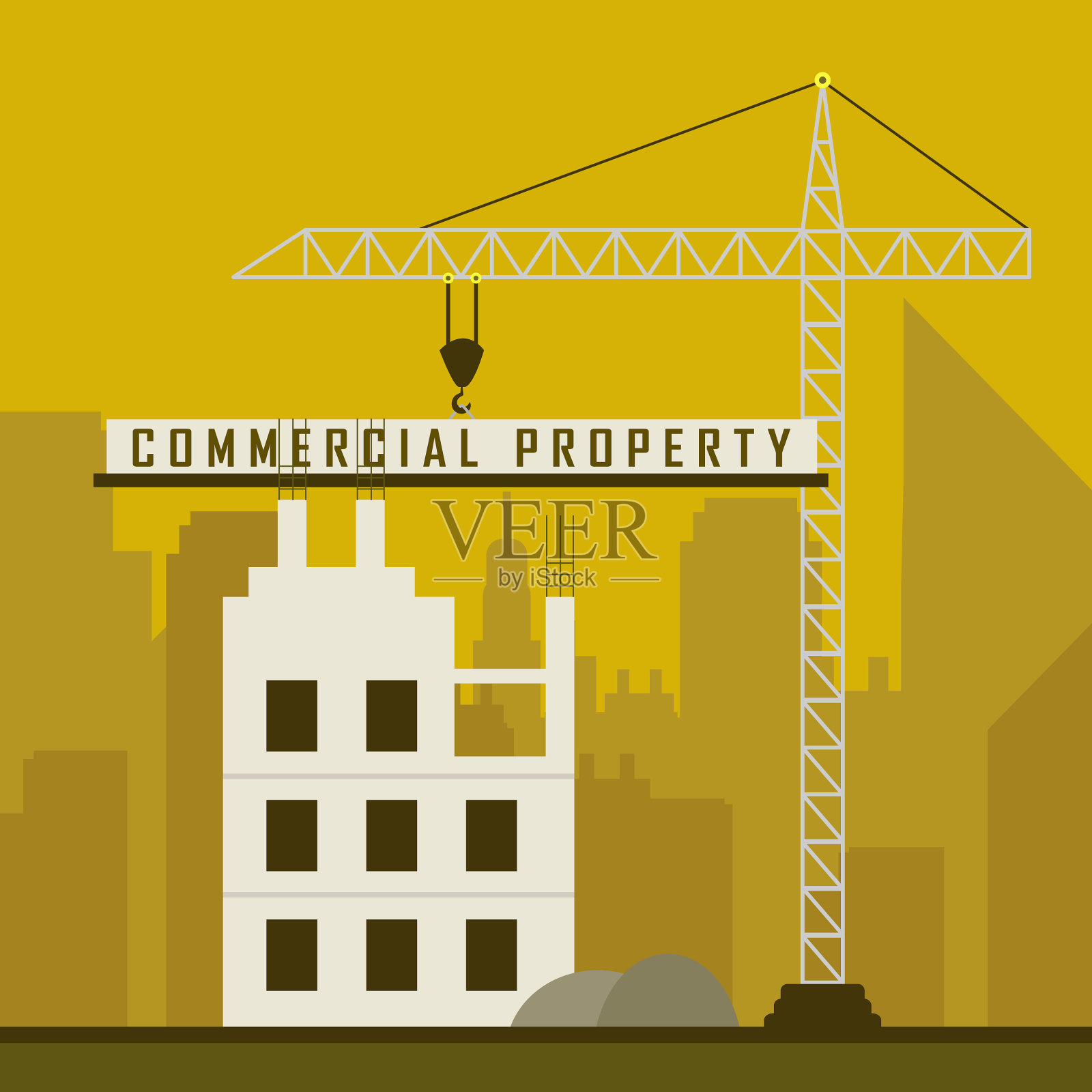 商业地产建设代表财产租赁或房地产投资- 3d插图照片摄影图片