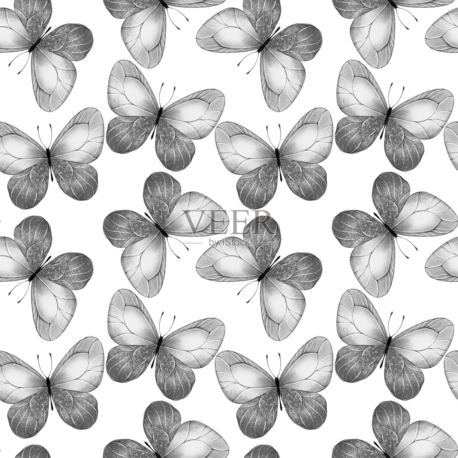 模式的蝴蝶。无缝的背景设计元素图片