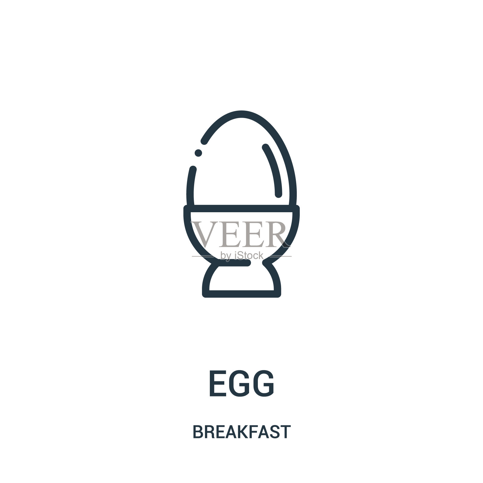 鸡蛋图标向量从早餐收集。细线蛋轮廓图标矢量插图。图标素材