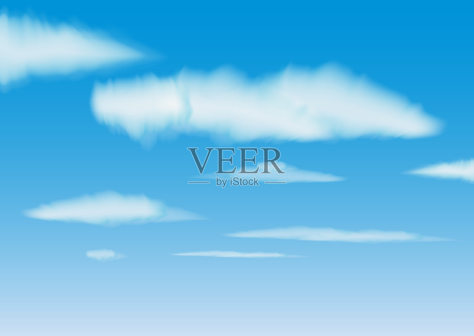 向量背景的现实云在蓝天设计元素图片