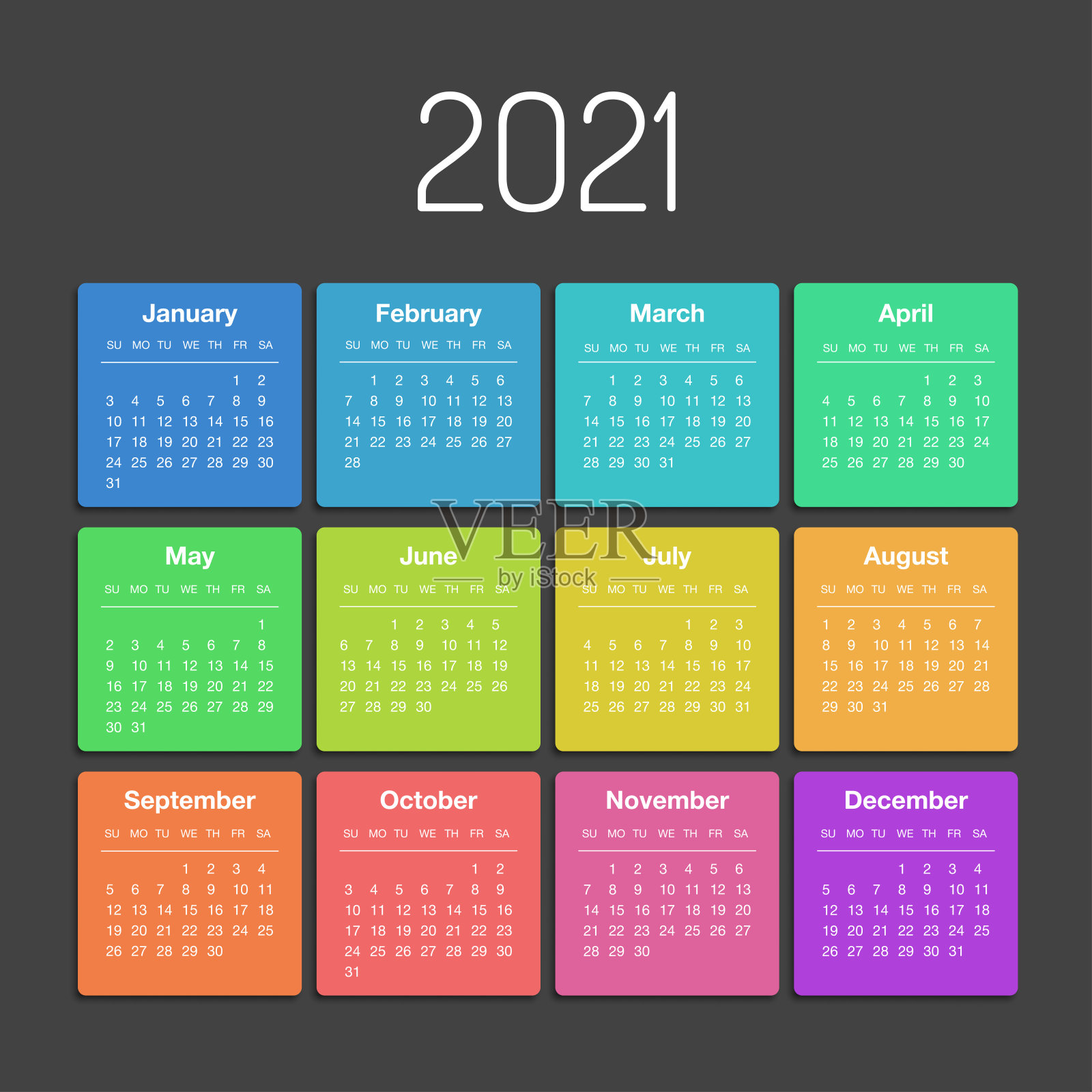 日历2021年模板日计划在这个极简主义设计模板素材