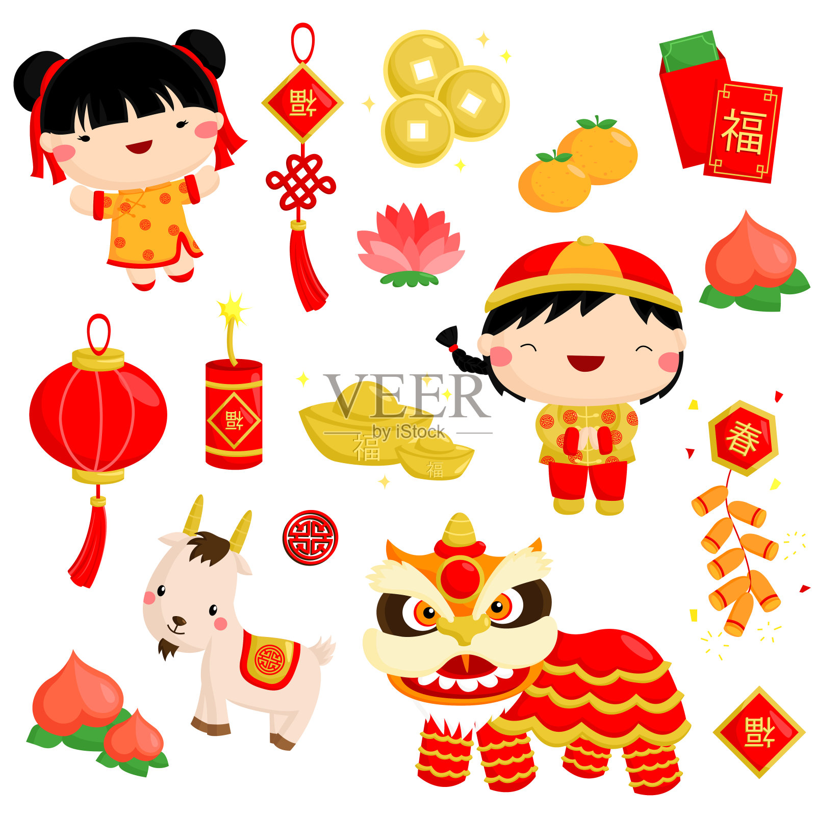 中国新年向量集插画图片素材