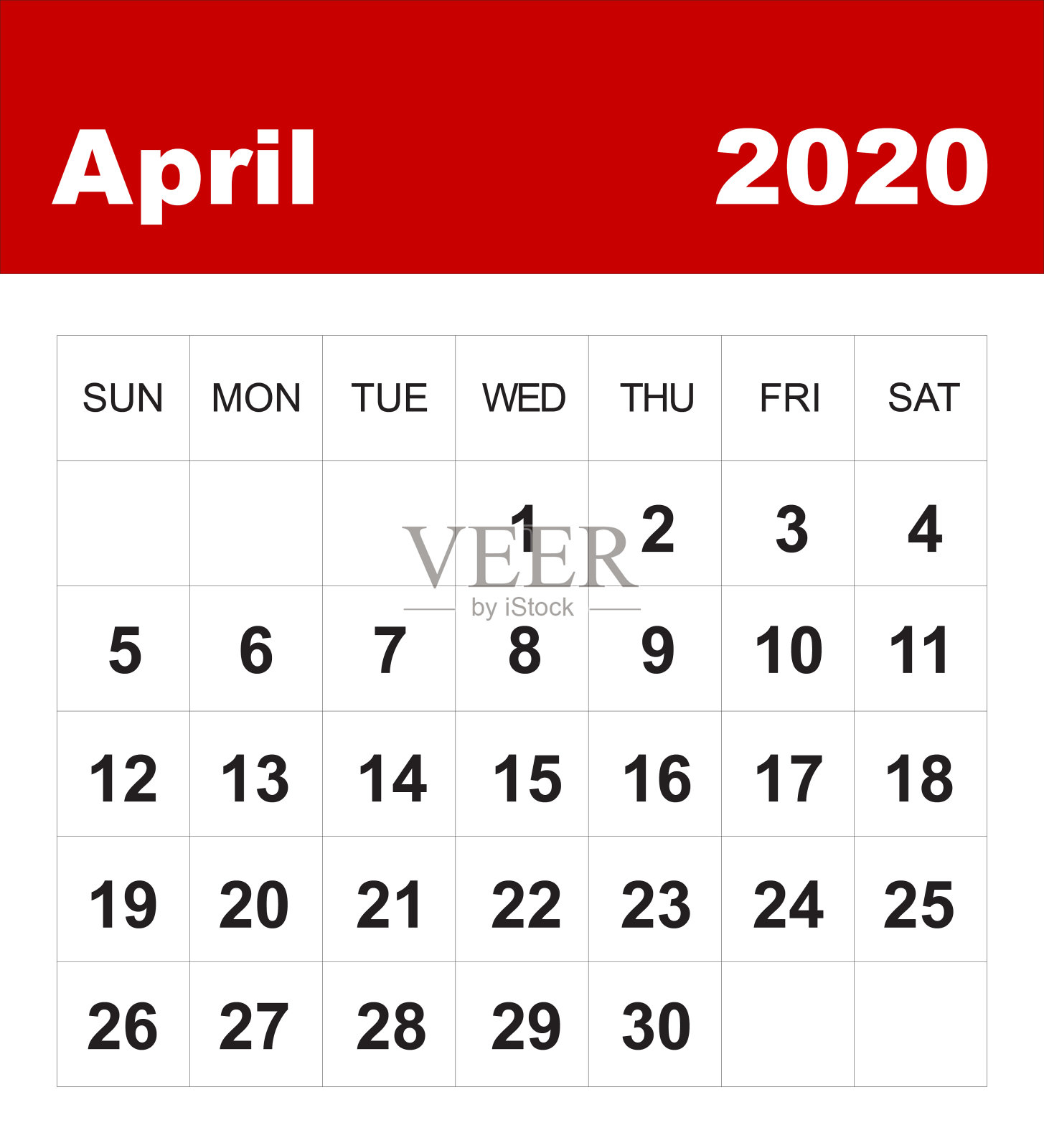 2020年4月日历照片摄影图片