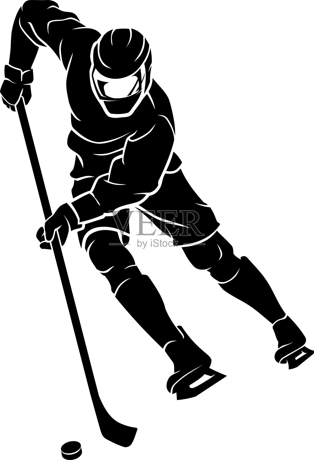 冰球，运动员剪影插画图片素材