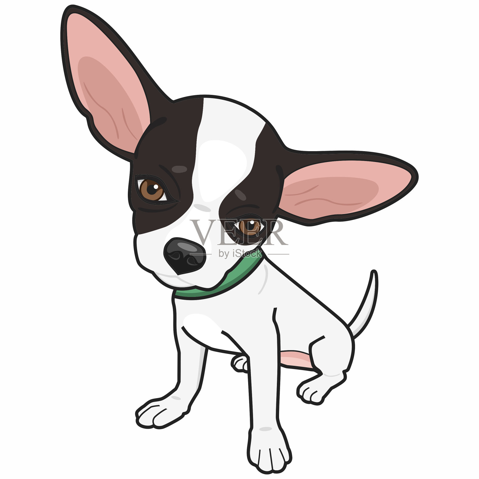 吉娃娃狗漫画-彩色插图插画图片素材