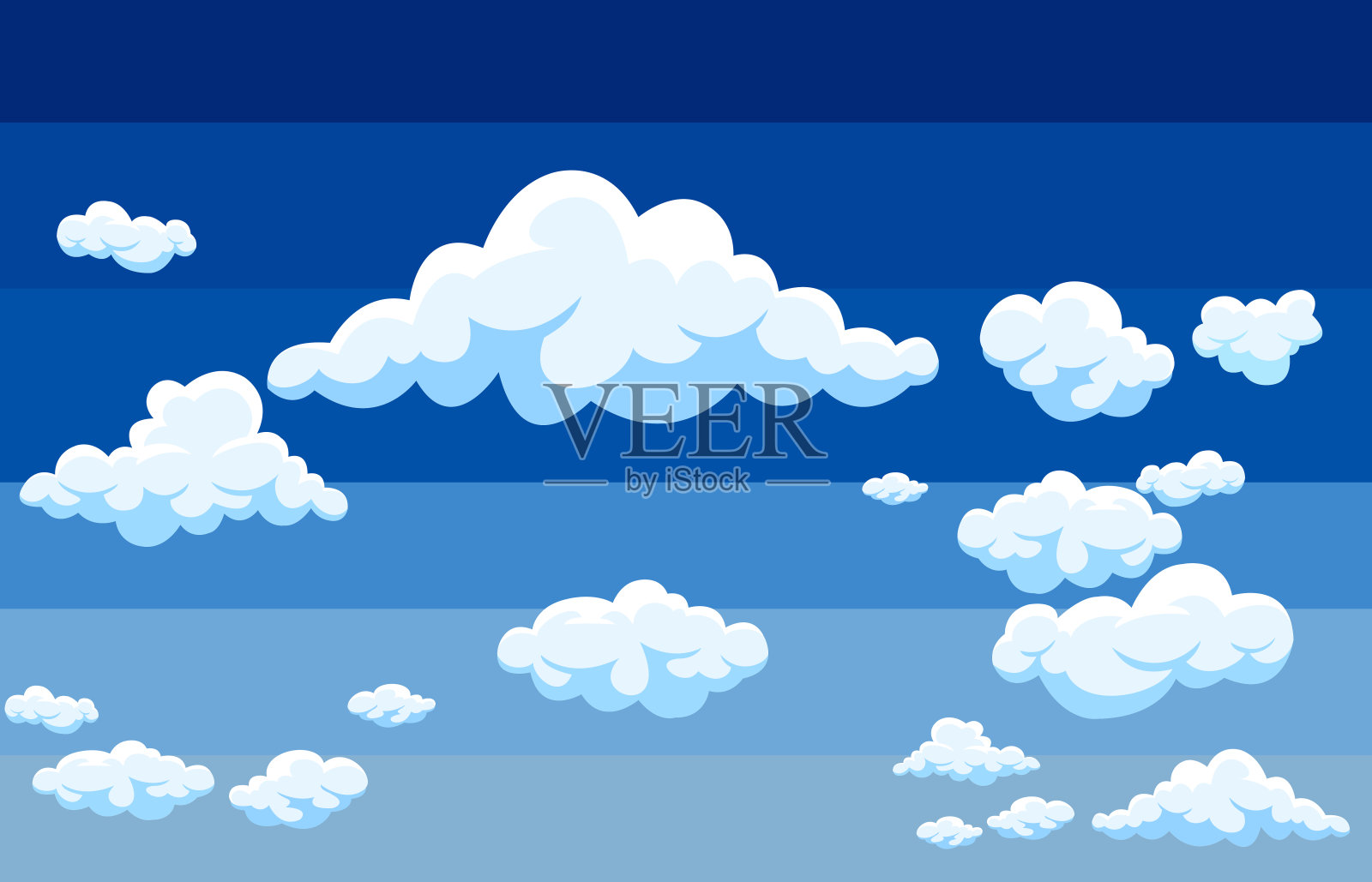 背景是蓝天上的白云。插画图片素材