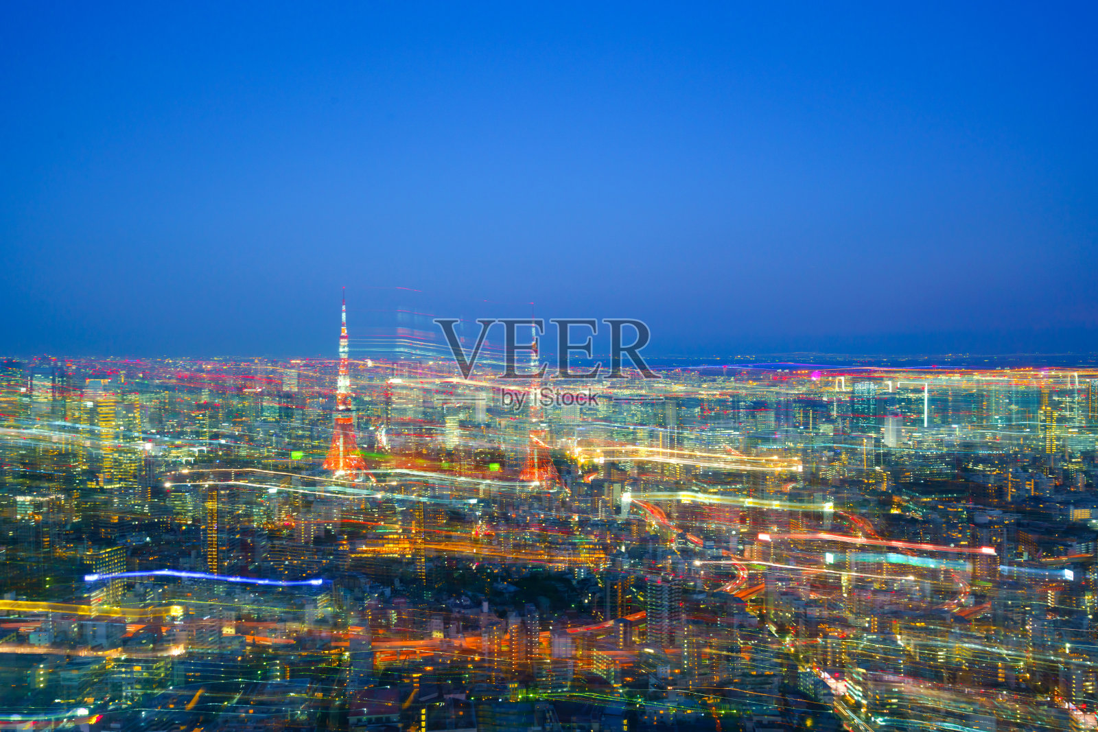 东京塔，日本天际线照片摄影图片