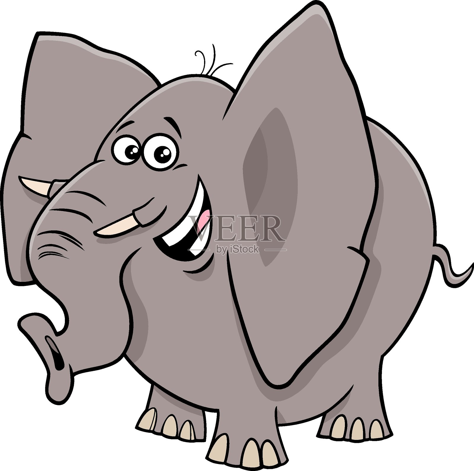 漫画大象卡通动物人物设计元素图片