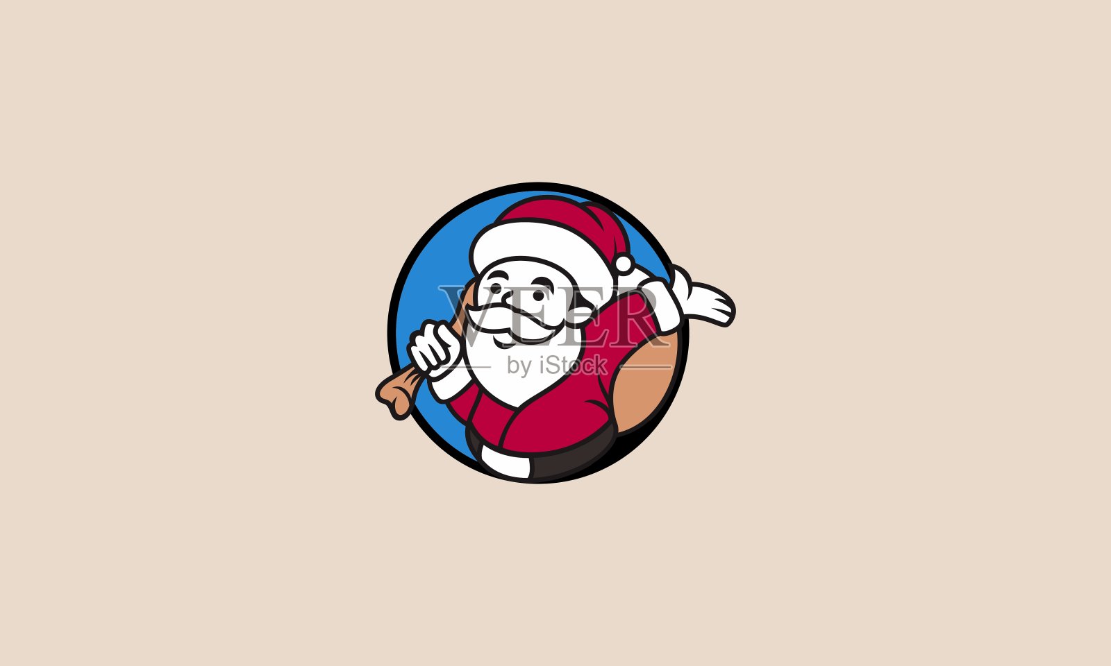 圣诞快乐标志吉祥物插画图片素材