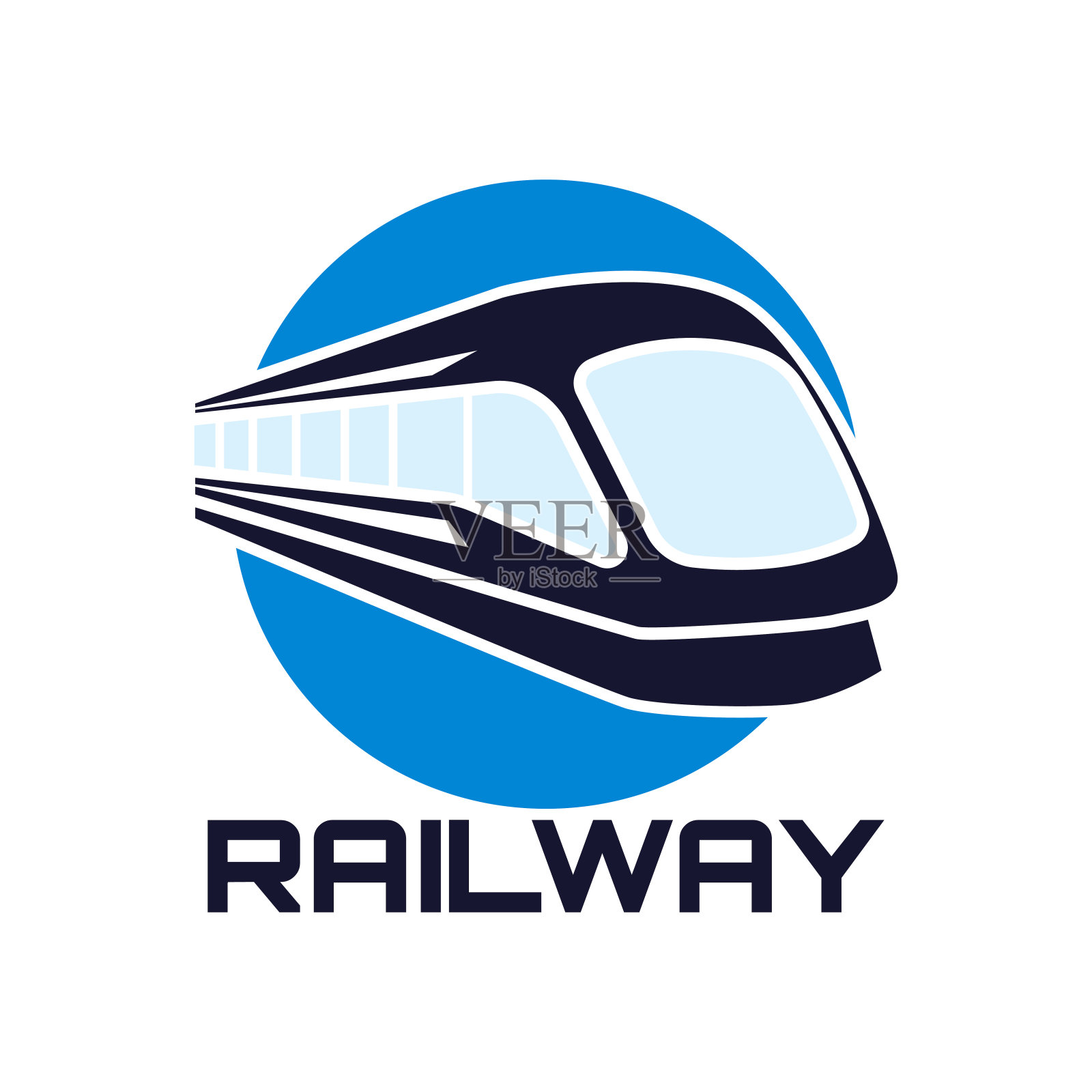白色背景上孤立的火车铁路标志。矢量图插画图片素材