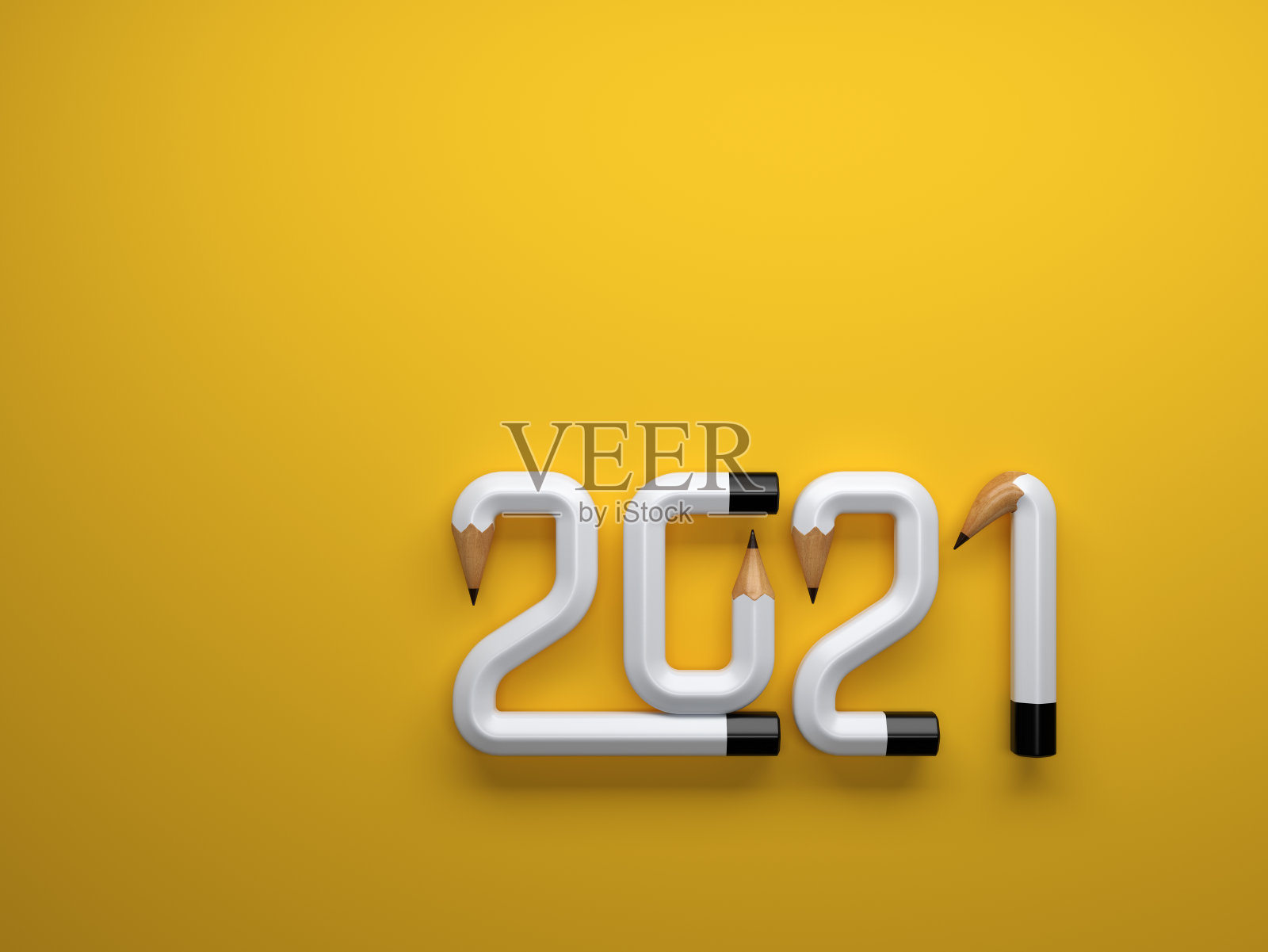 新年2021创意设计概念- 3D渲染图像照片摄影图片