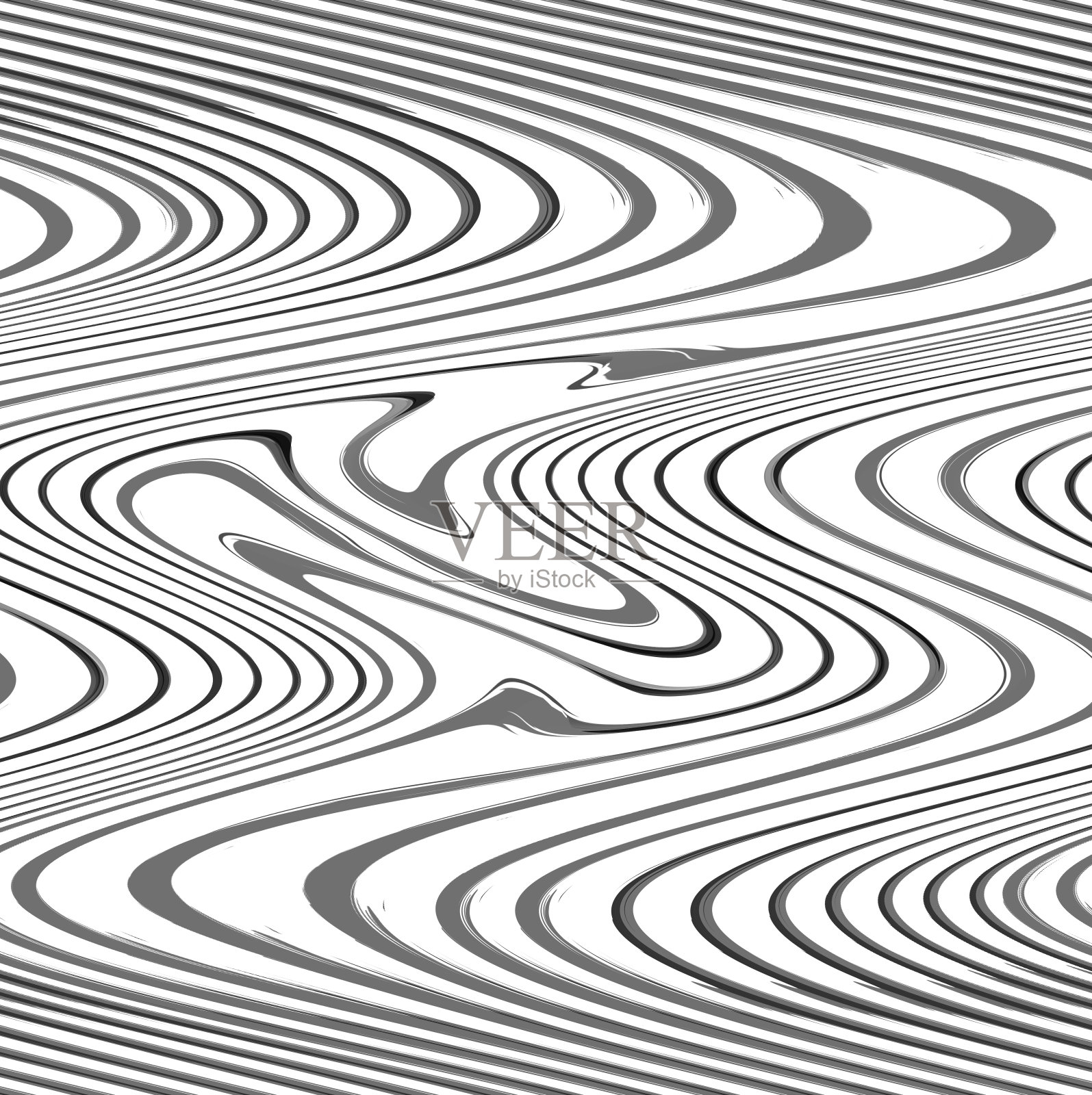纹理有波浪，曲线条纹。不对称的失真抽象单色图案。无缝面料图案与线条。抽象的图案。波的设计。摘要条纹波自然生态背景。插画图片素材