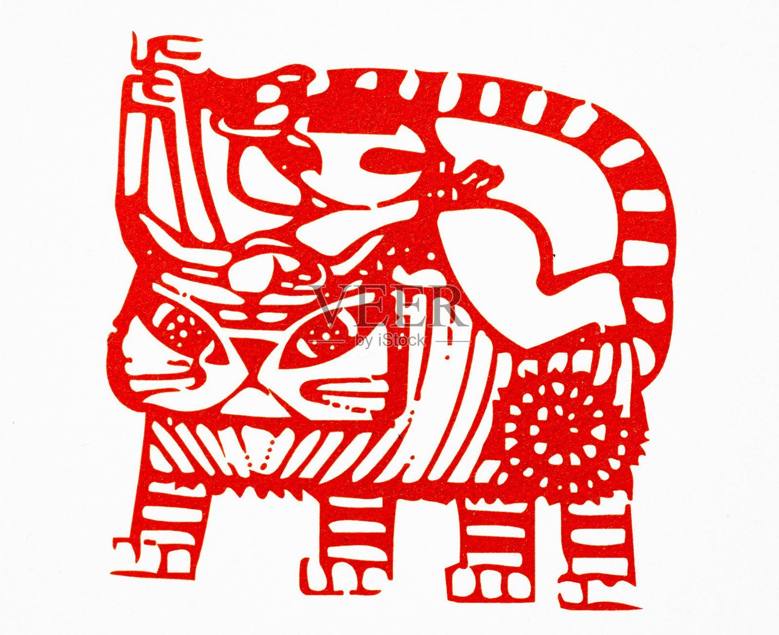 中国传统剪纸，生肖，农历新年插画图片素材