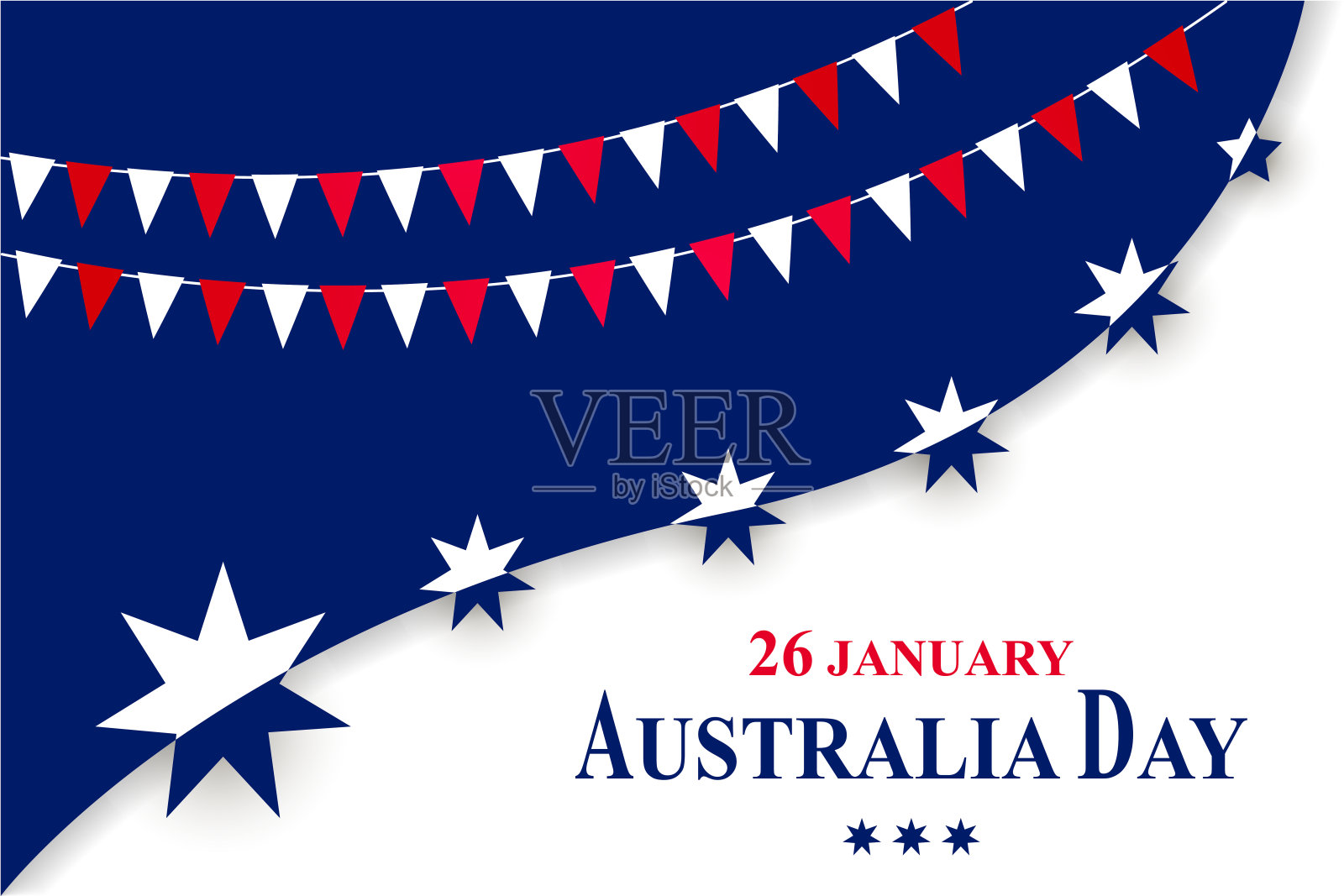 澳大利亚日概念海报，卡片或横幅。国庆节模板背景矢量设计。插画图片素材
